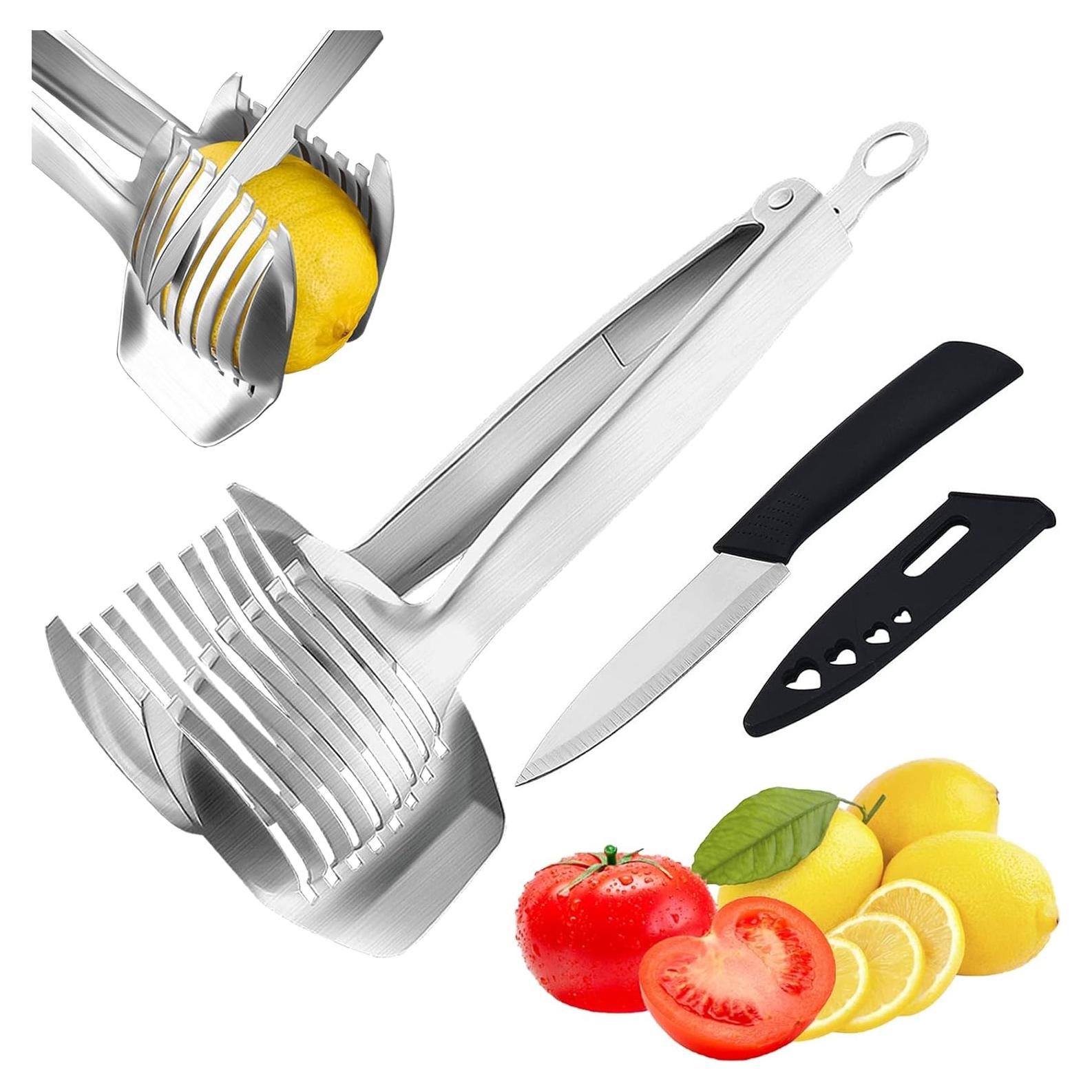 KAYCROWN Soporte para Cortar Tomates y Limones - Acero Inoxidable