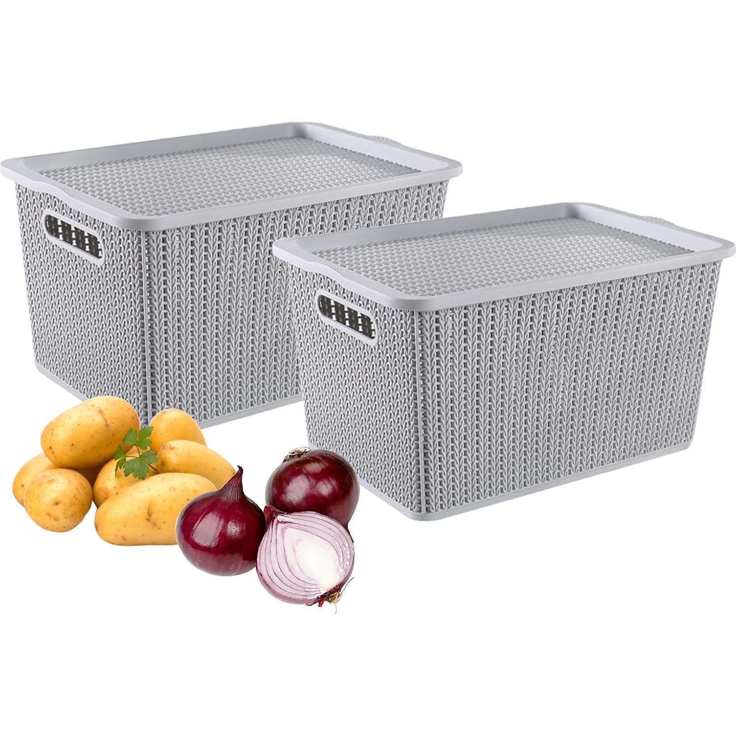 Cestas de Almacenamiento Yomjarl con Tapa para Cebollas y Papas