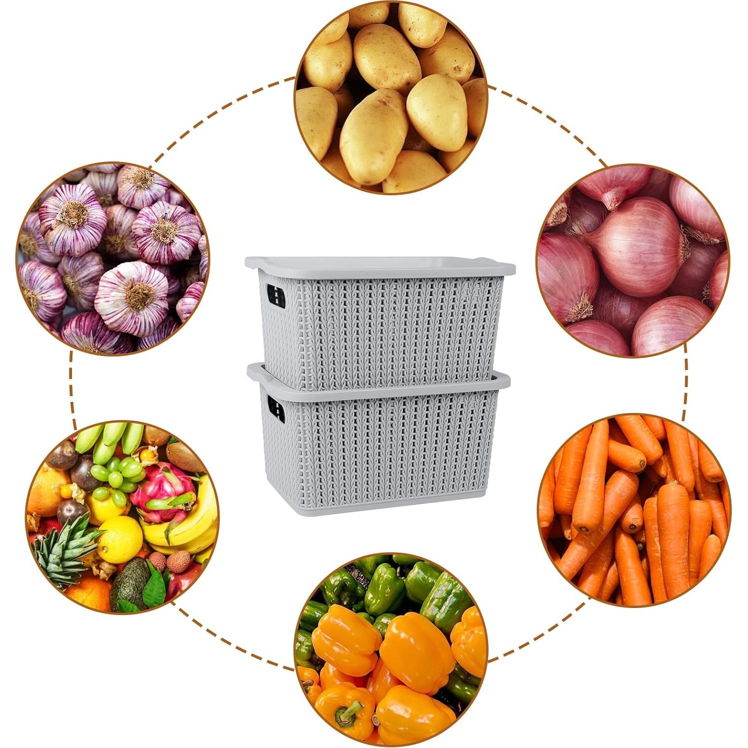 Cestas de Almacenamiento Yomjarl con Tapa para Cebollas y Papas