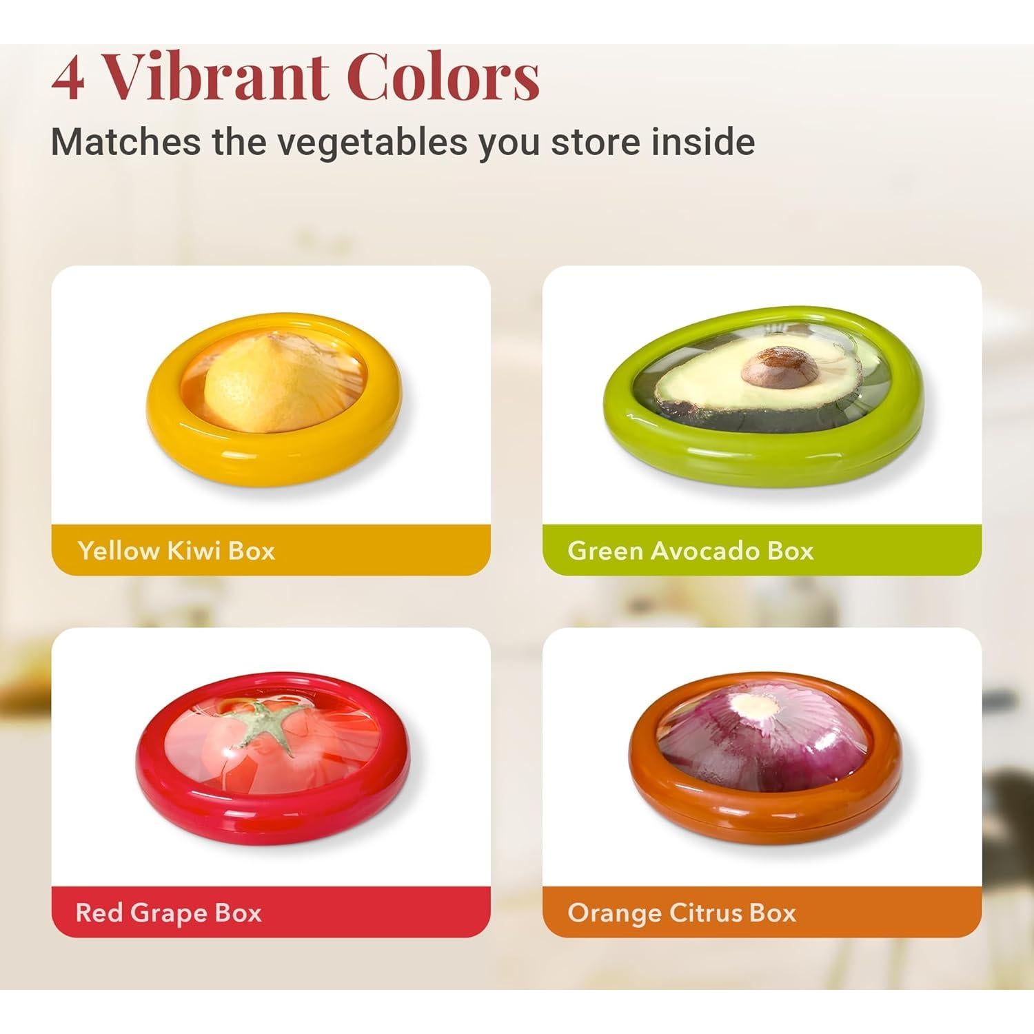 Juego de 4 Contenedores de Almacenamiento Double Wave - Antioxidante y Libre de BPA