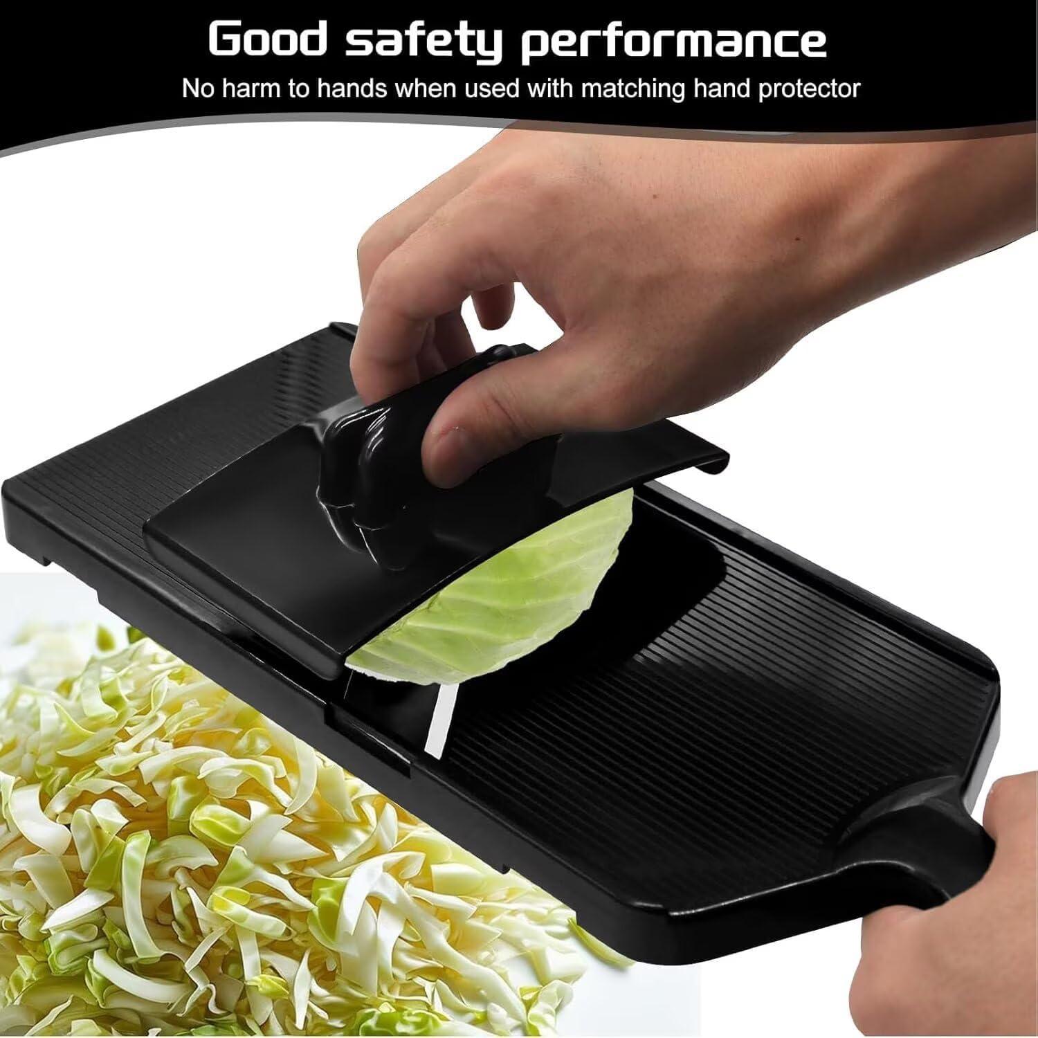 Cortador Mandolina de Mano Lahosh - Acero Inoxidable, Negro