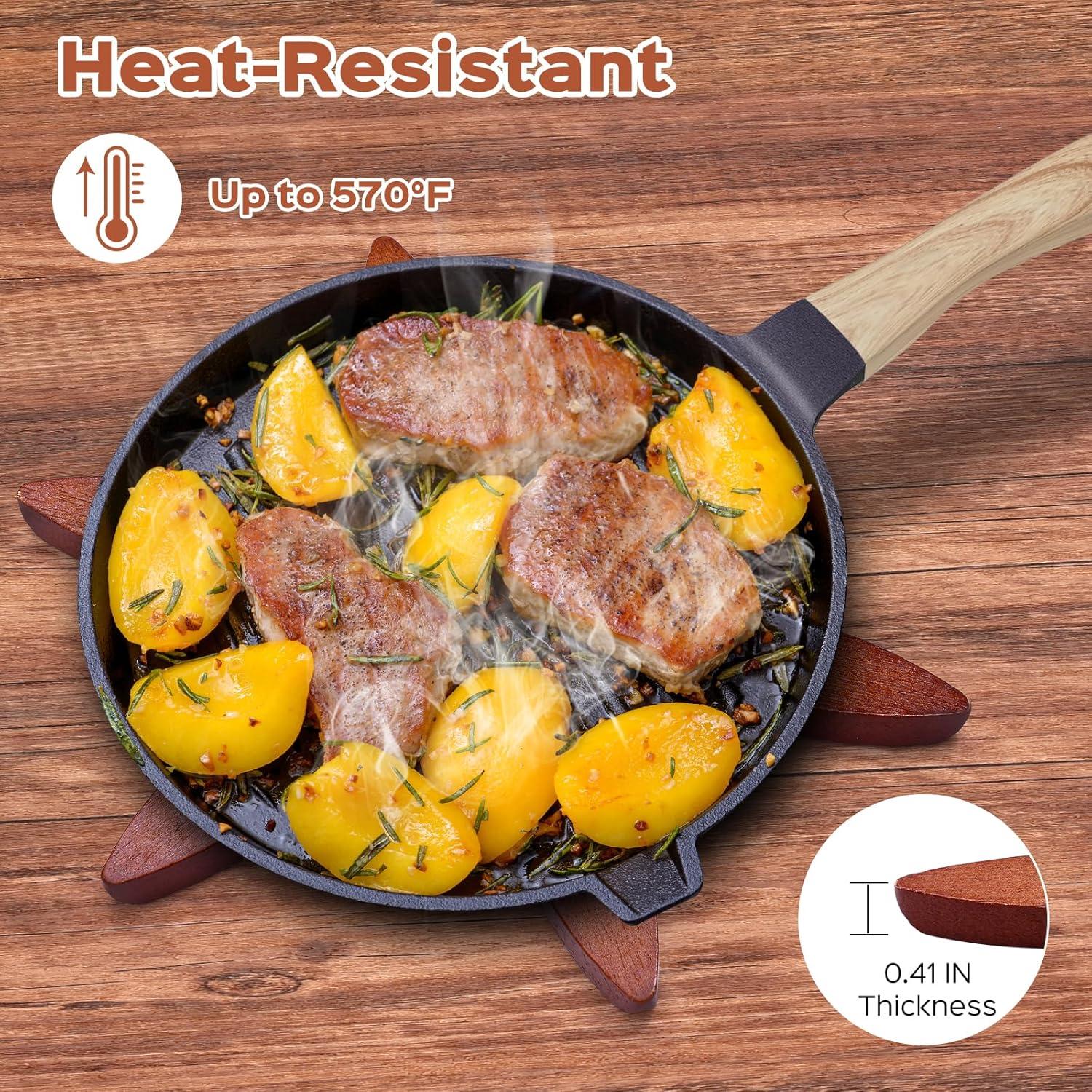 Set de 4 Trivetes de Madera de Nogal en Forma de Árbol