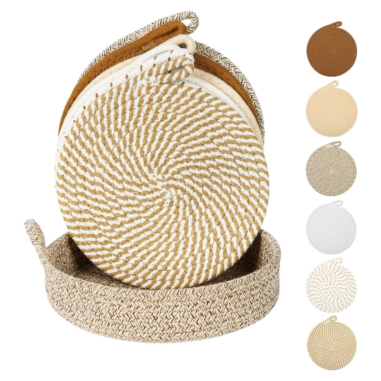 Trivetes de Algodón GICDSX 20.32 cm 6 Piezas con Canasta