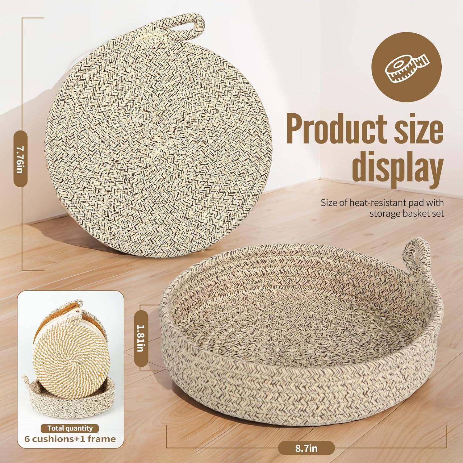 Trivetes de Algodón GICDSX 20.32 cm 6 Piezas con Canasta