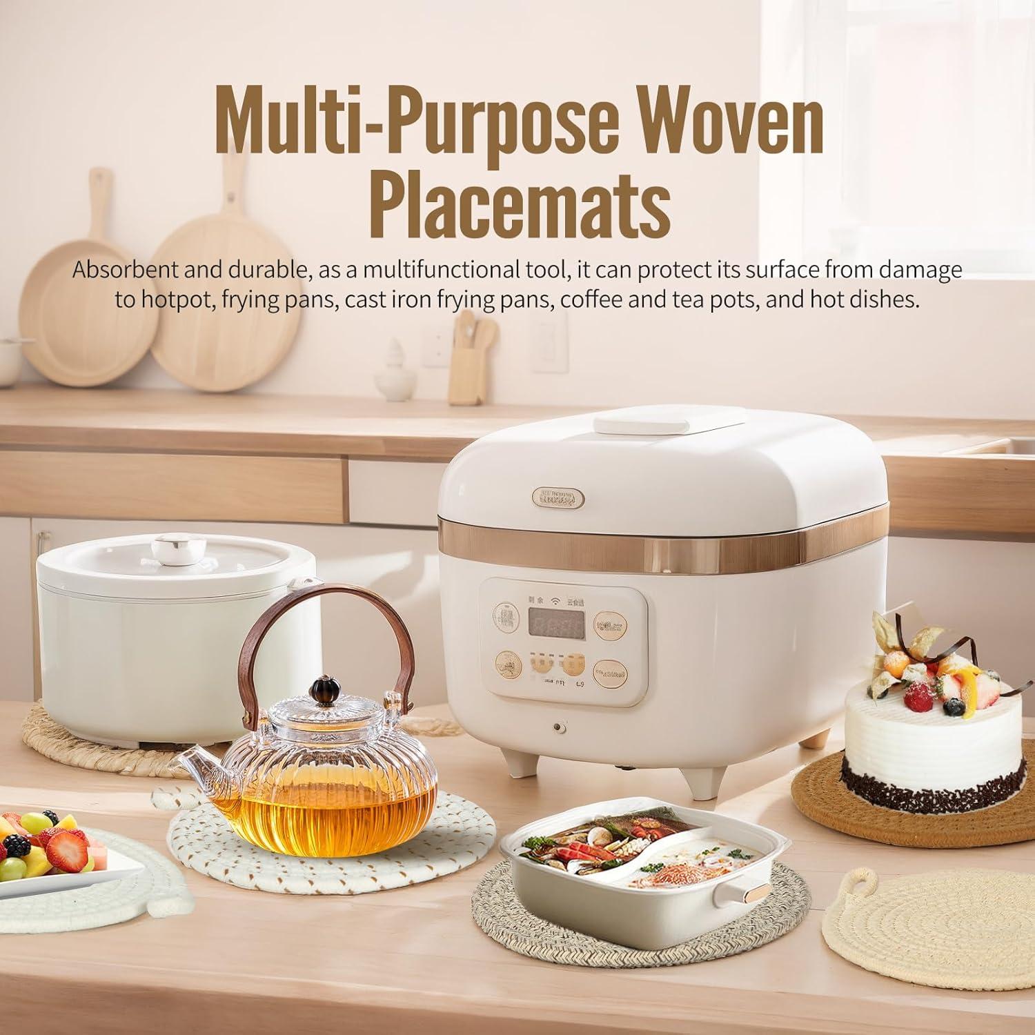 Trivetes de Algodón GICDSX 20.32 cm 6 Piezas con Canasta