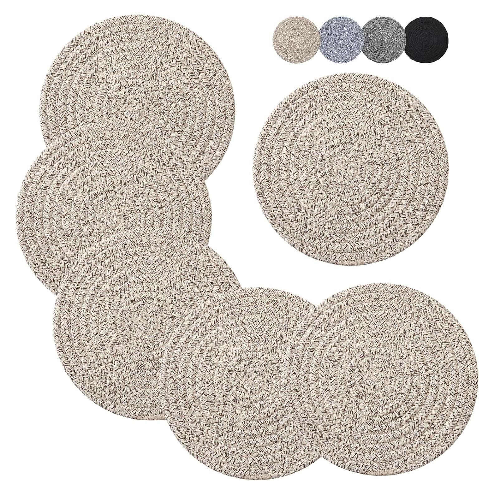 Juego de 6 Trivets de Algodón Coga 20 cm Resistentes al Calor