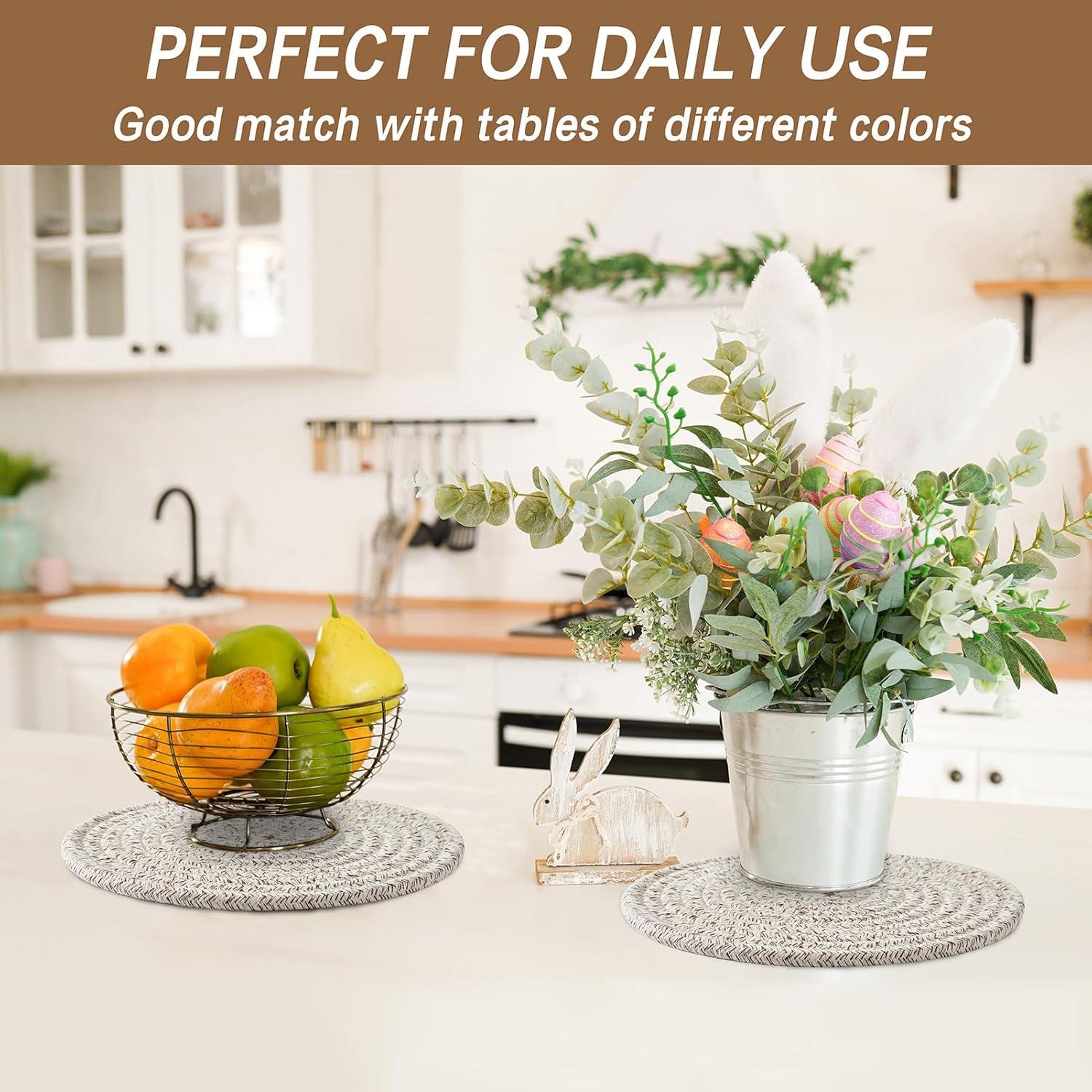 Juego de 6 Trivets de Algodón Coga 20 cm Resistentes al Calor