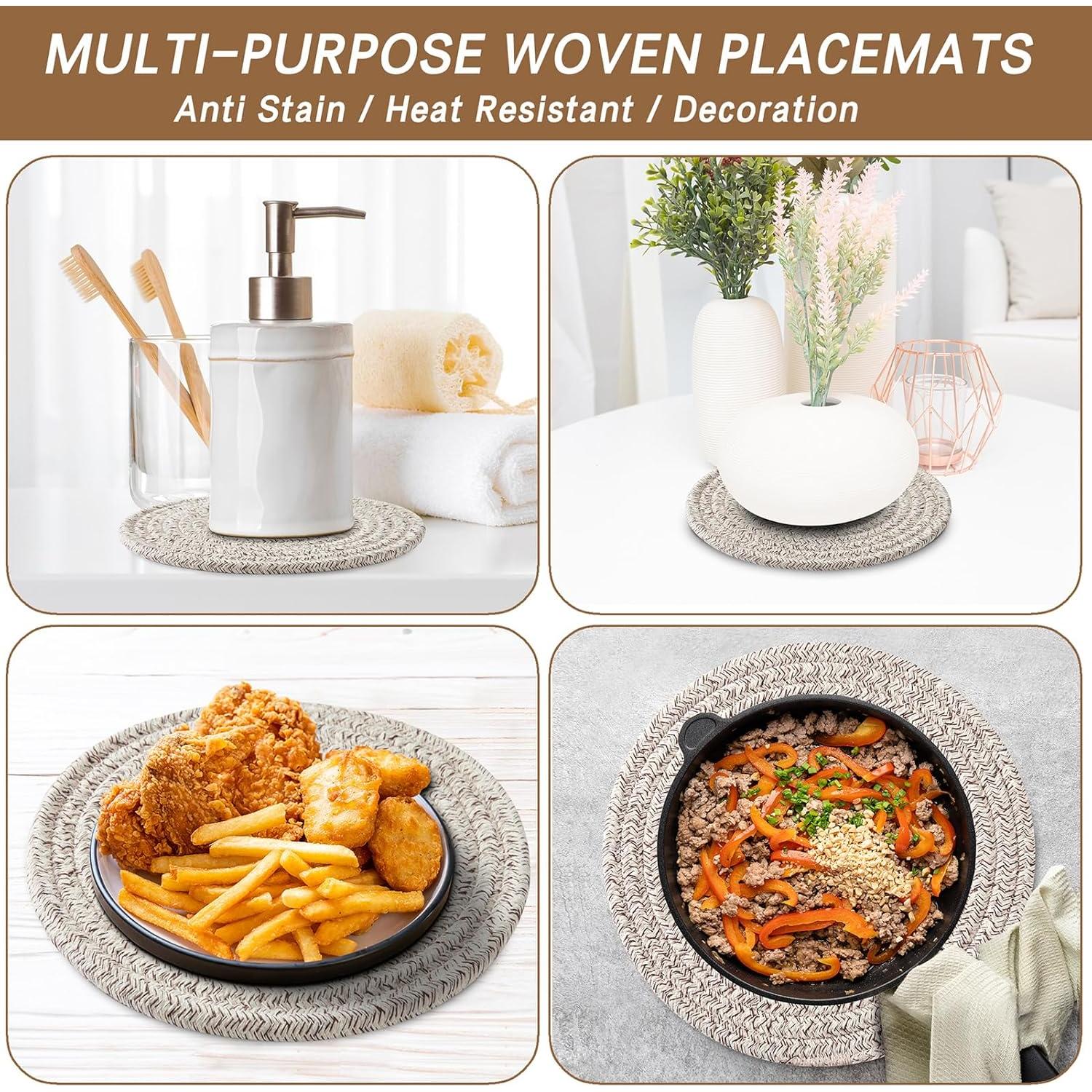 Juego de 6 Trivets de Algodón Coga 20 cm Resistentes al Calor