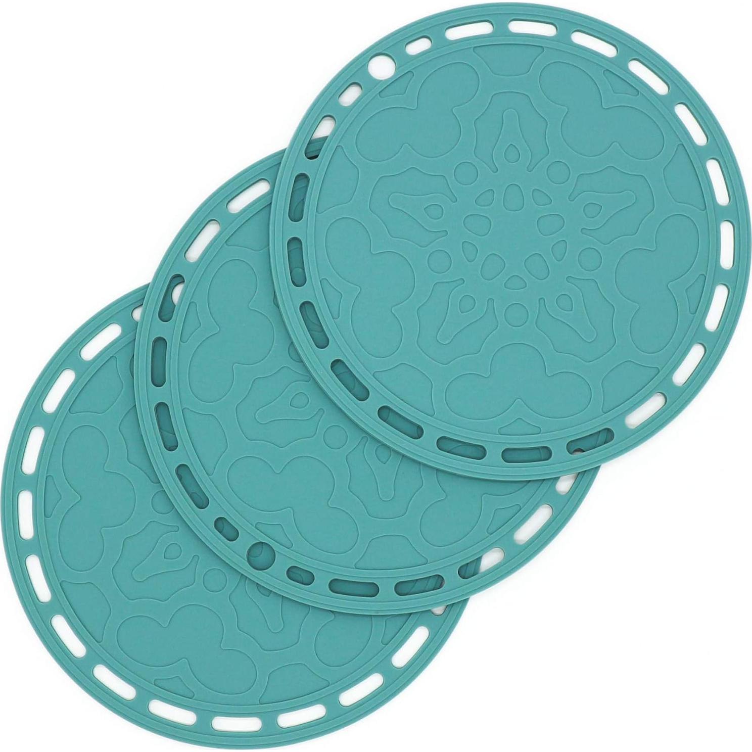 Juego de 3 Mats de Silicona Smithcraft 20cm Verde Azulado