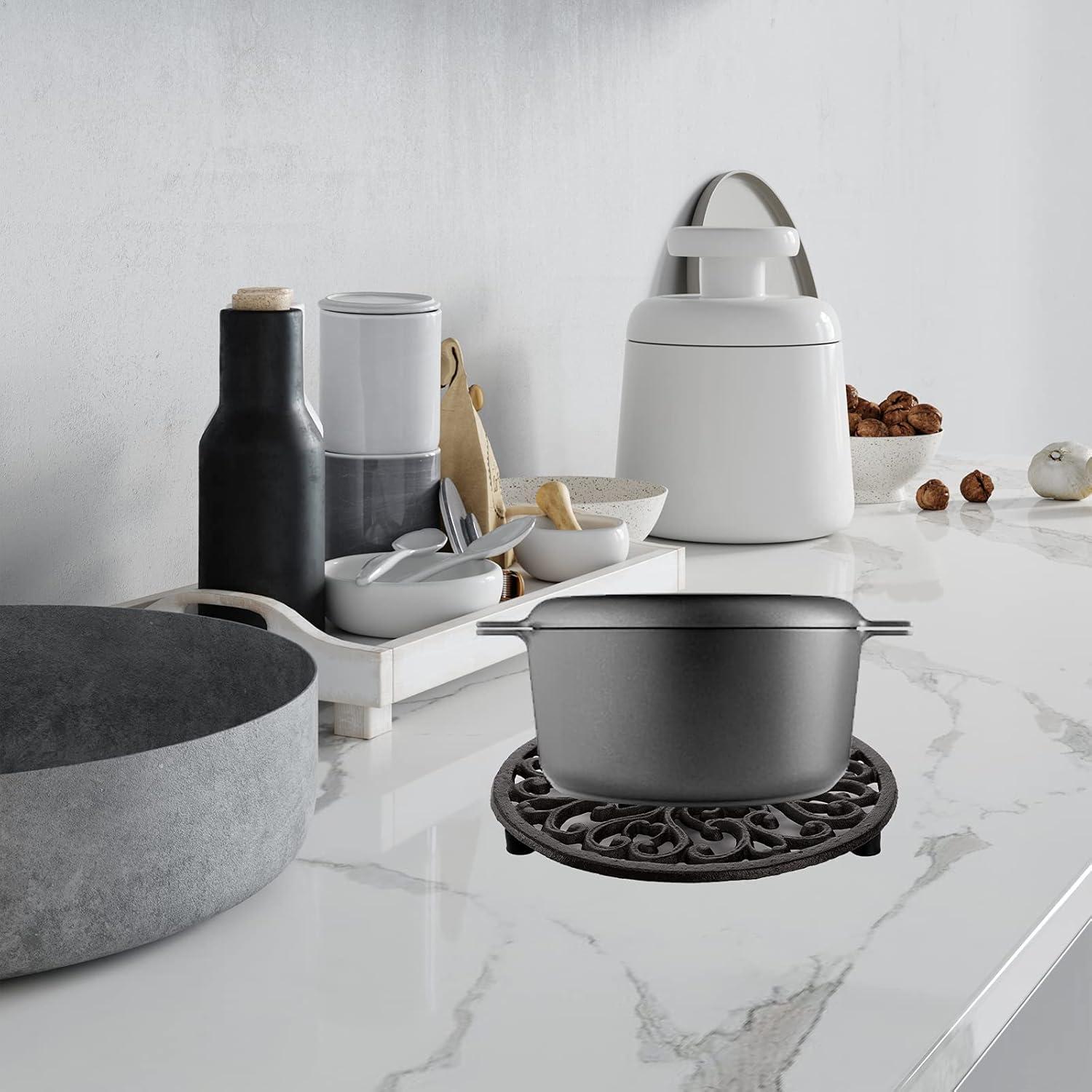 Soporte Redondo de Hierro Fundido Hedume - 2 Piezas 17.3 cm