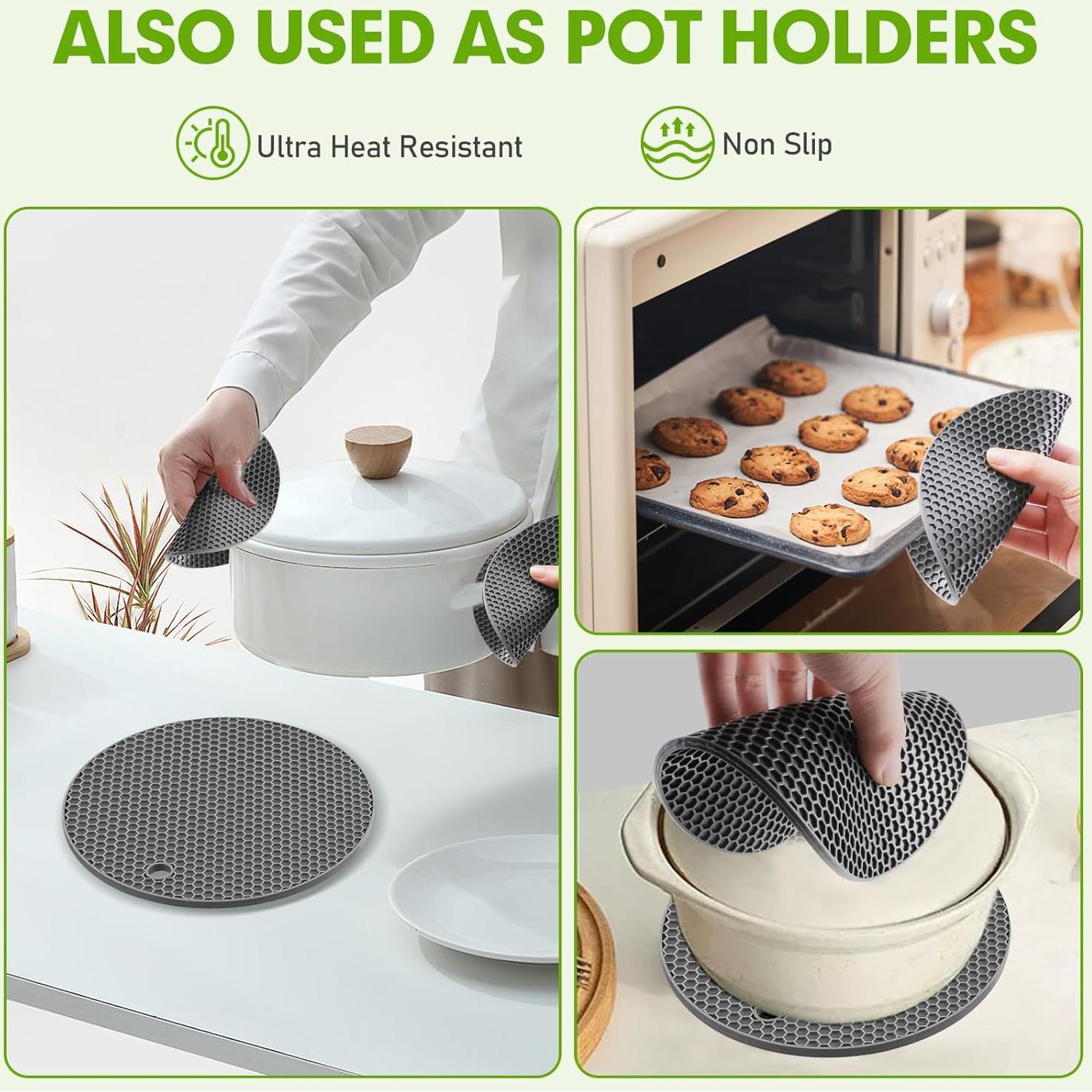 4 Trivets de Silicona Grado Alimenticio Bihijua Antideslizantes