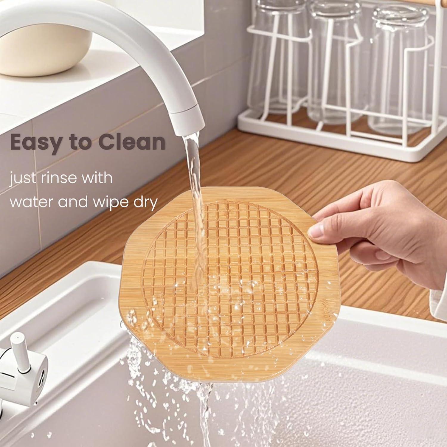 Trivetes de Bambú KITLAB 19 cm Antideslizante 4 Pcs