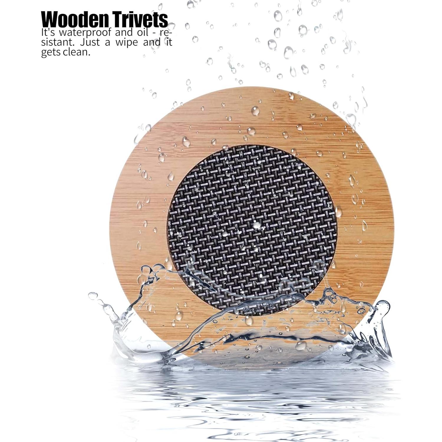 Soportes de Madera Ecológicos para Calor Redondos 14.48 cm - Lekayihu