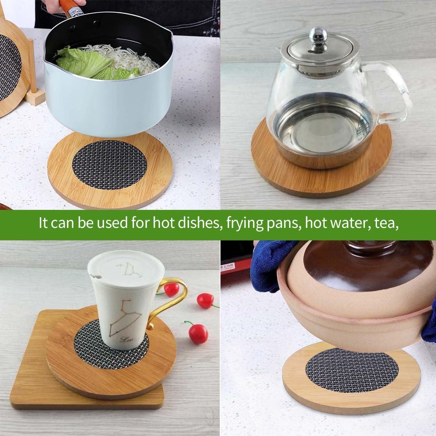 Soportes de Madera Ecológicos para Calor Redondos 14.48 cm - Lekayihu