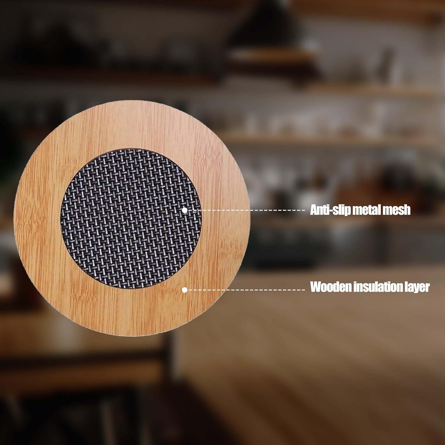 Soportes de Madera Ecológicos para Calor Redondos 14.48 cm - Lekayihu