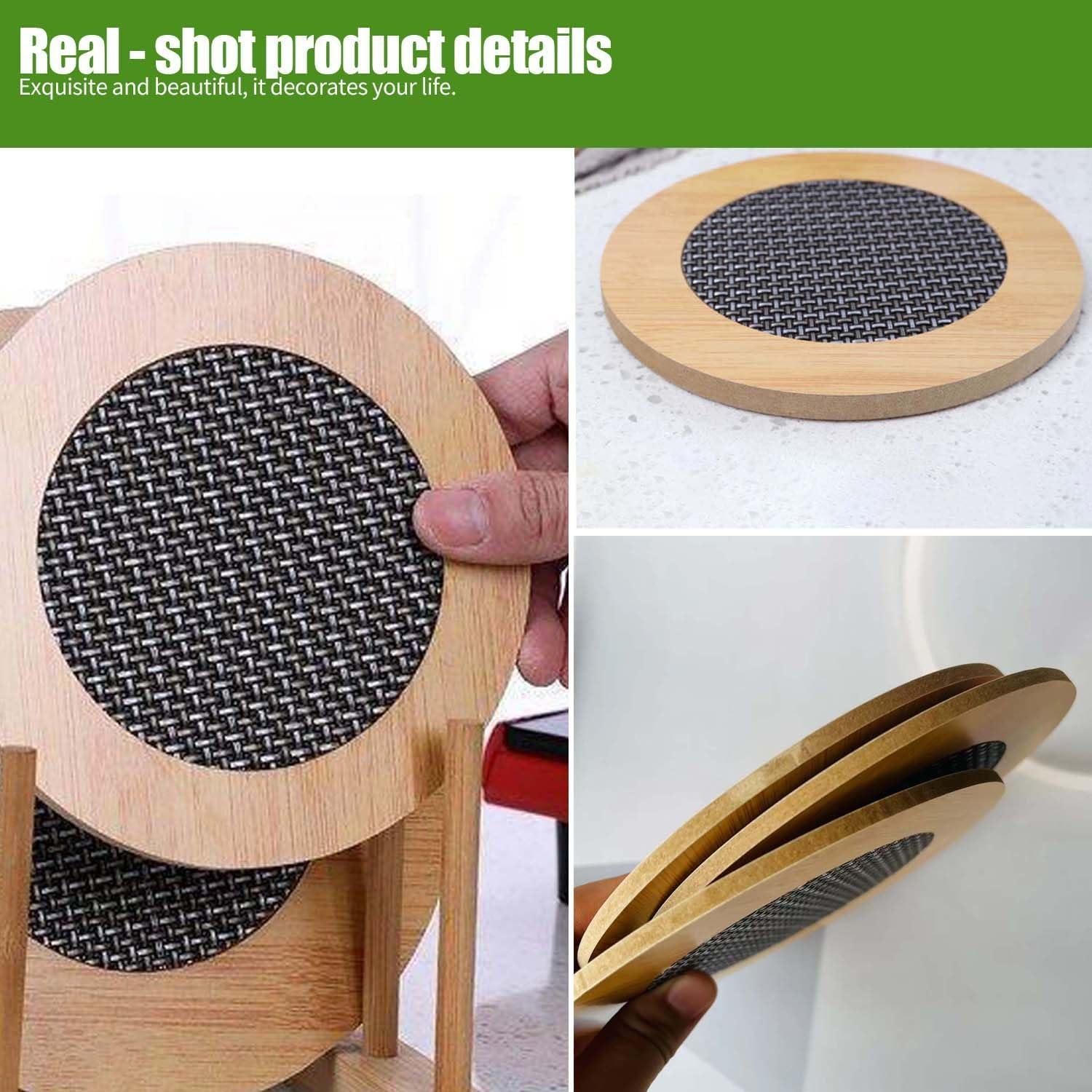 Soportes de Madera Ecológicos para Calor Redondos 14.48 cm - Lekayihu