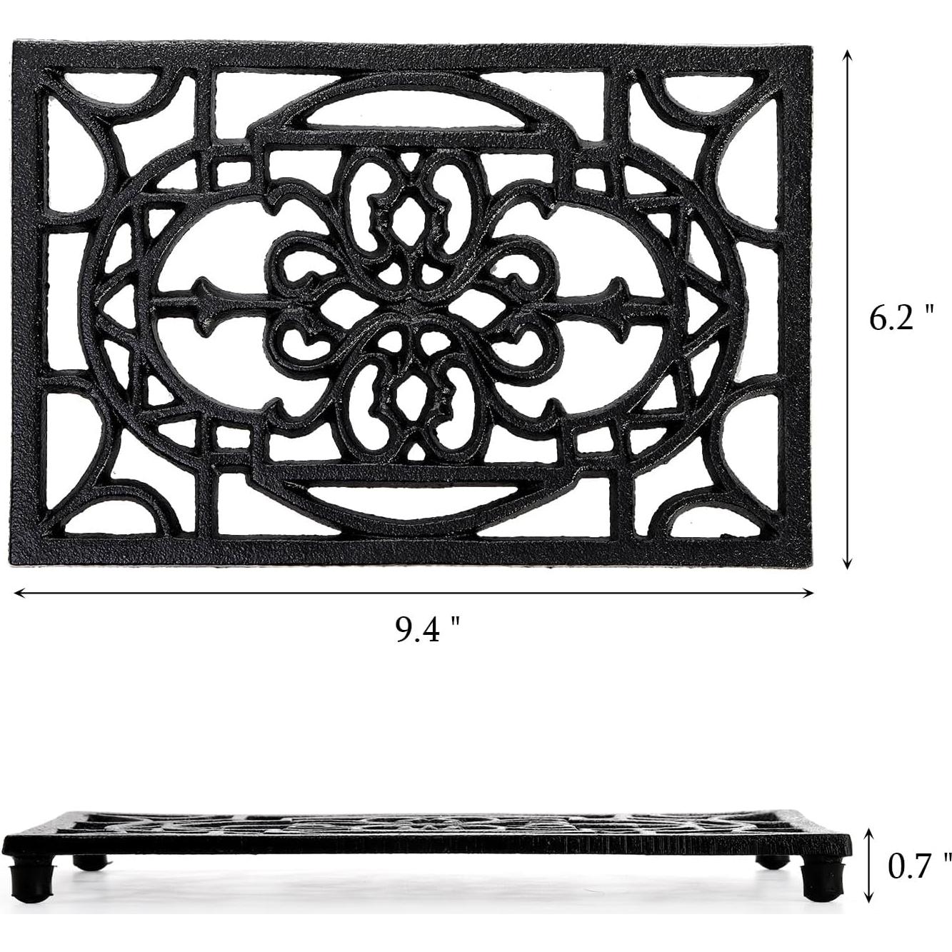 Trivet Rectangular de Hierro Fundido Fasmov 2 Piezas 23.9x15.7cm