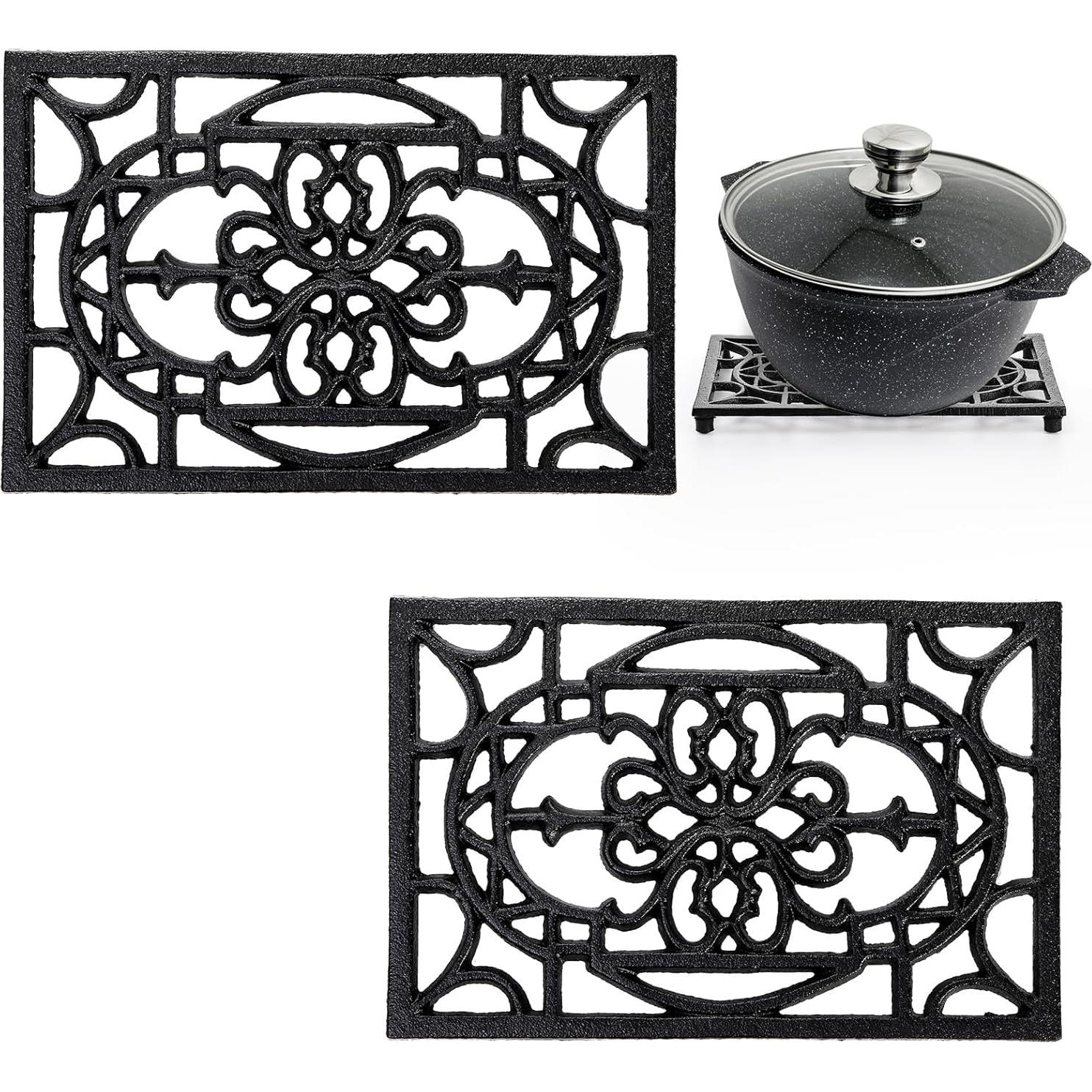Trivet Rectangular de Hierro Fundido Fasmov 2 Piezas 23.9x15.7cm