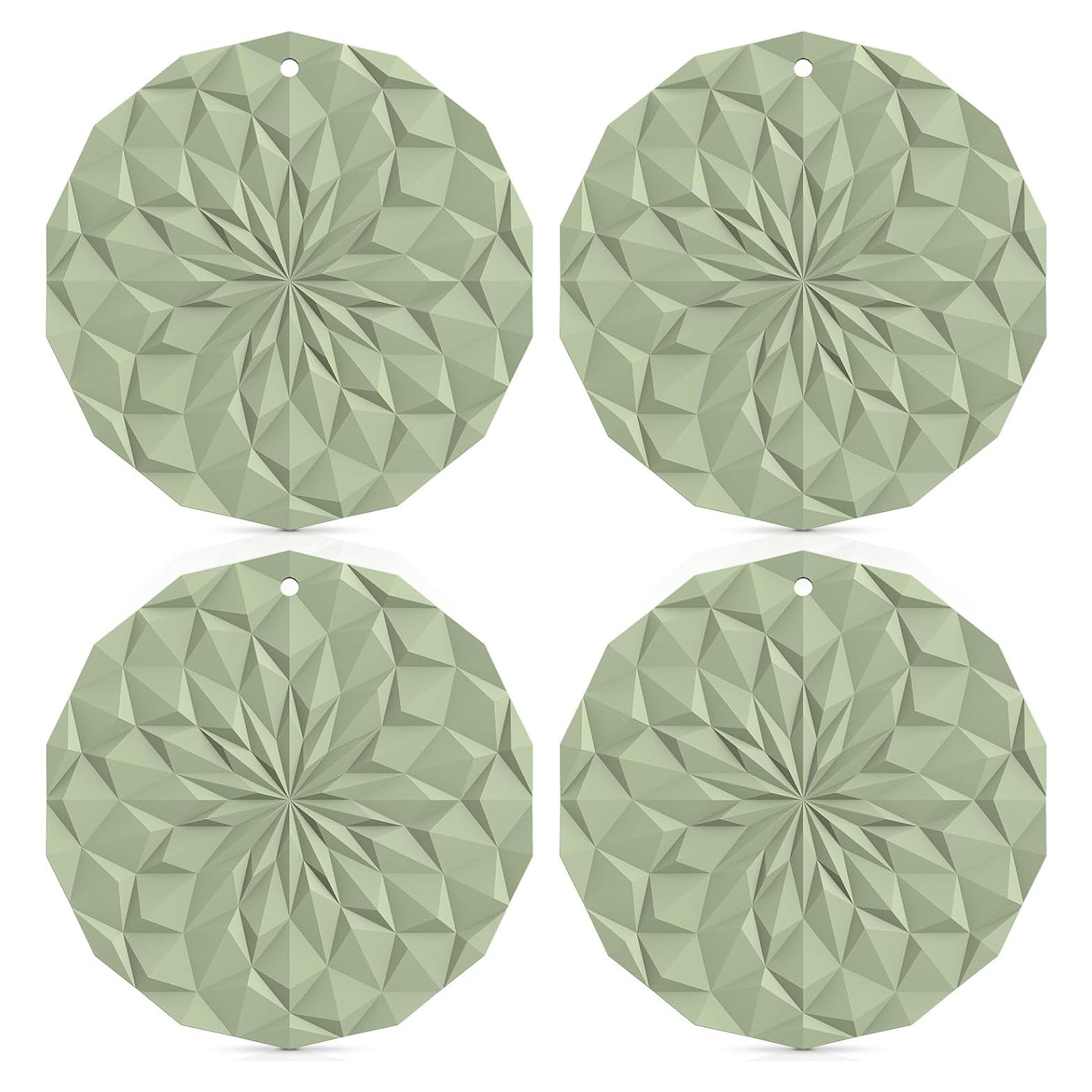 Trivets de Silicona ME.FAN - Paquete de 4 - 18.8 cm Antideslizantes