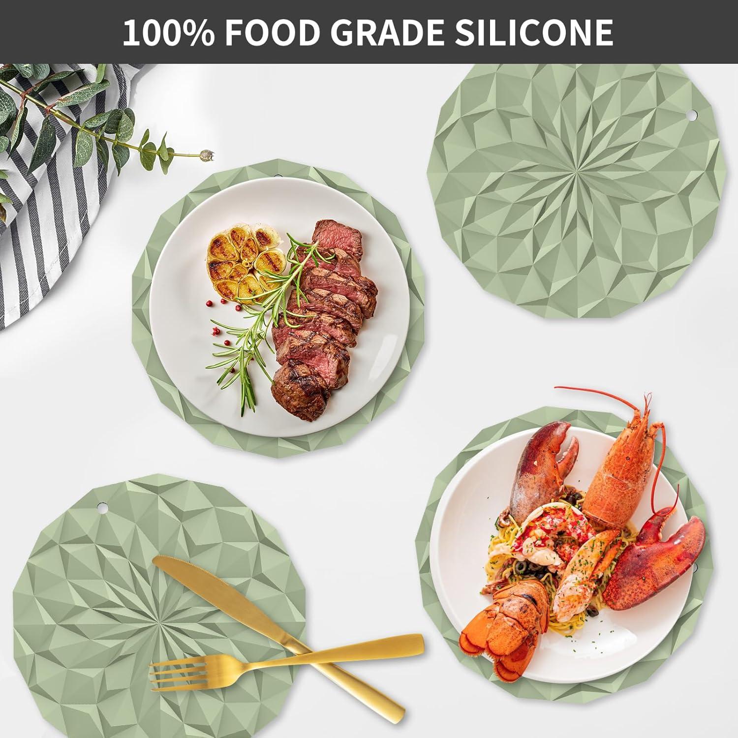 Trivets de Silicona ME.FAN - Paquete de 4 - 18.8 cm Antideslizantes