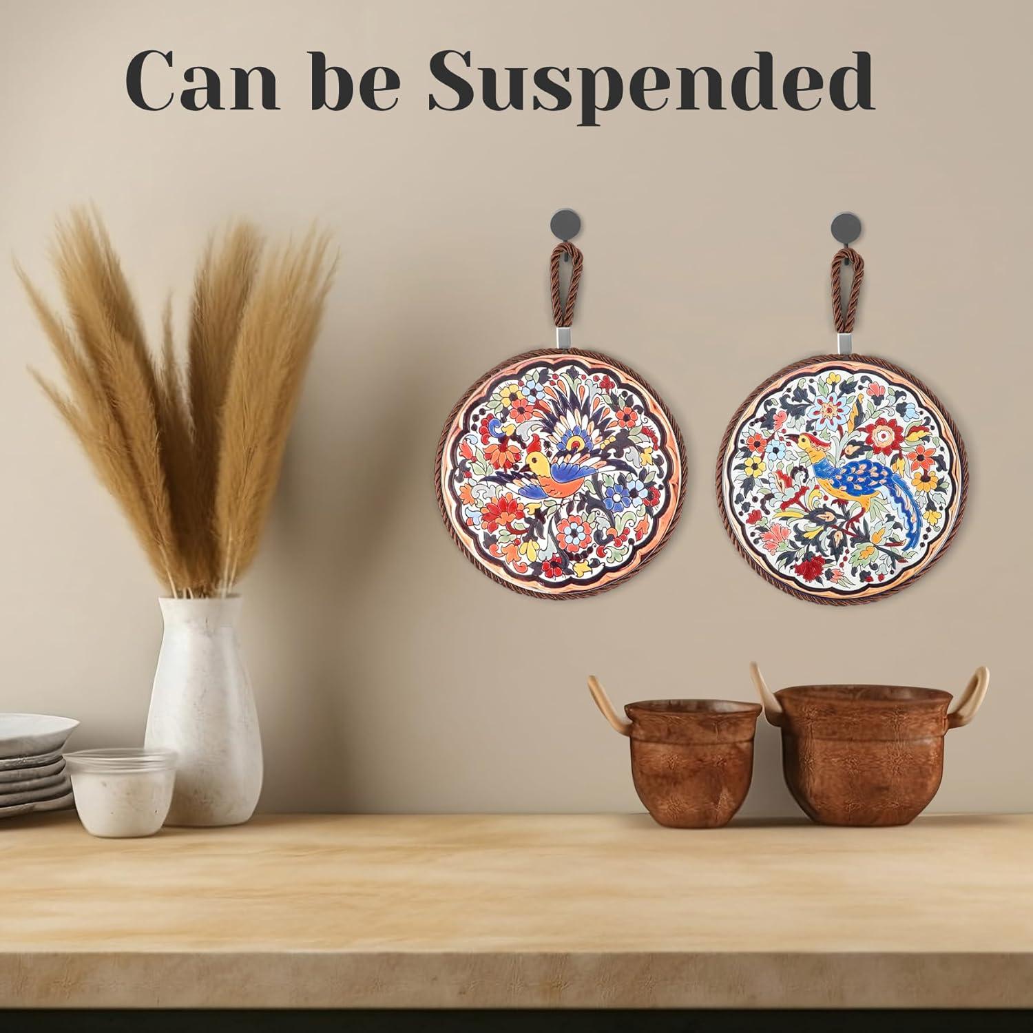 Trivet de Cerámica GloriousLiving 17.78 cm Flores y Aves