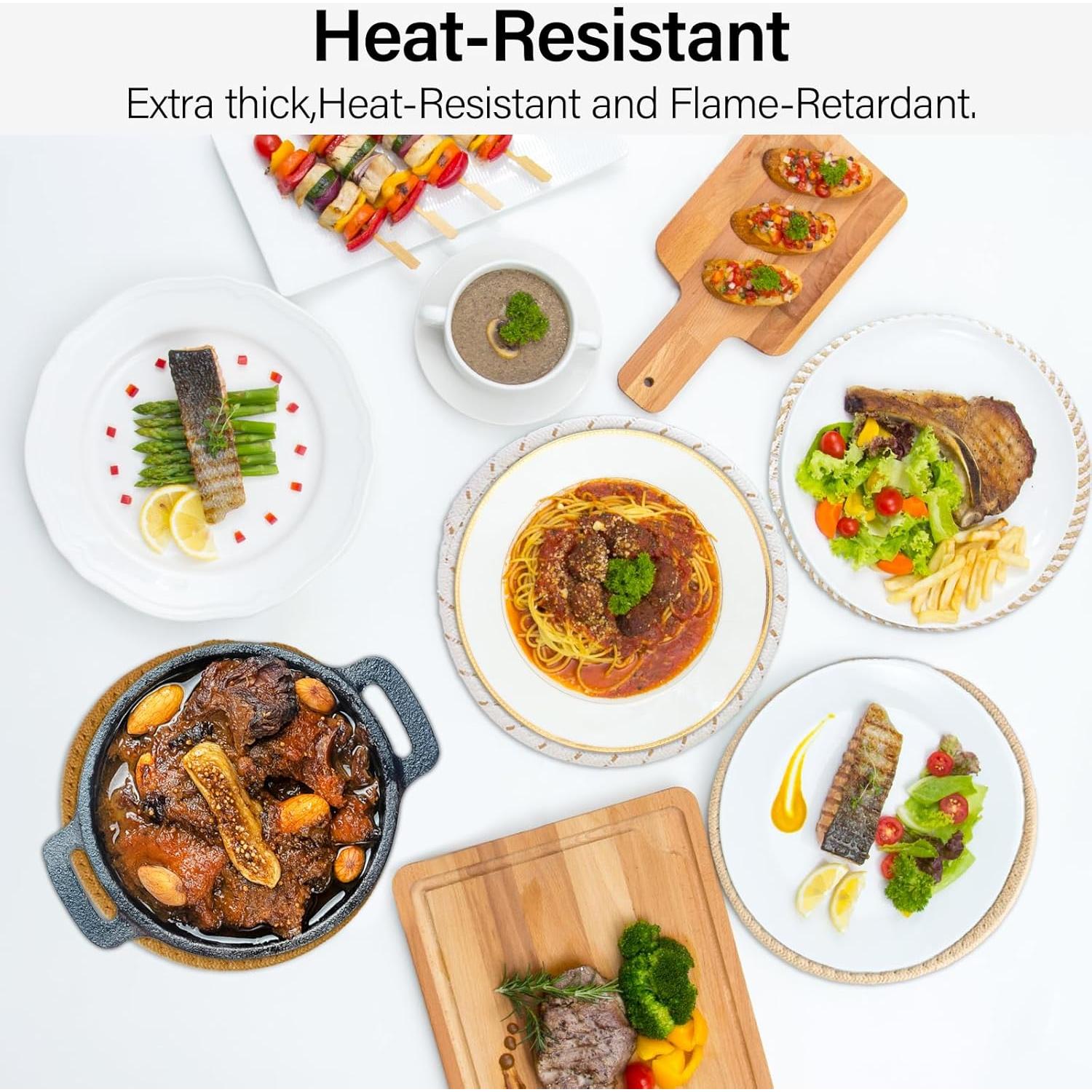 Juego de 12 Trivets Redondos de Algodón ATZNZIK 20.32 cm