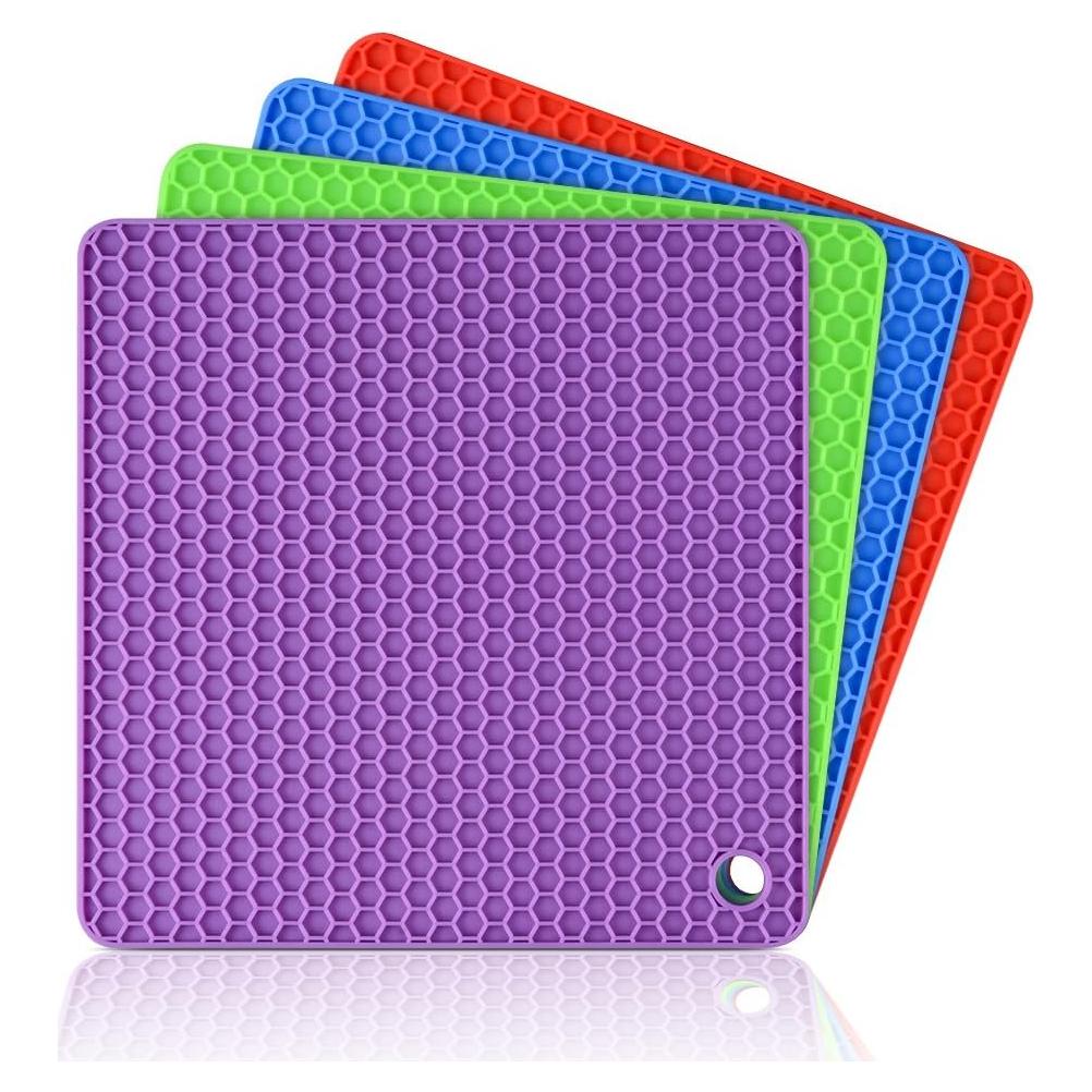 Tapetes de Silicona CAKETIME Set de 4 Antideslizantes Multicolor