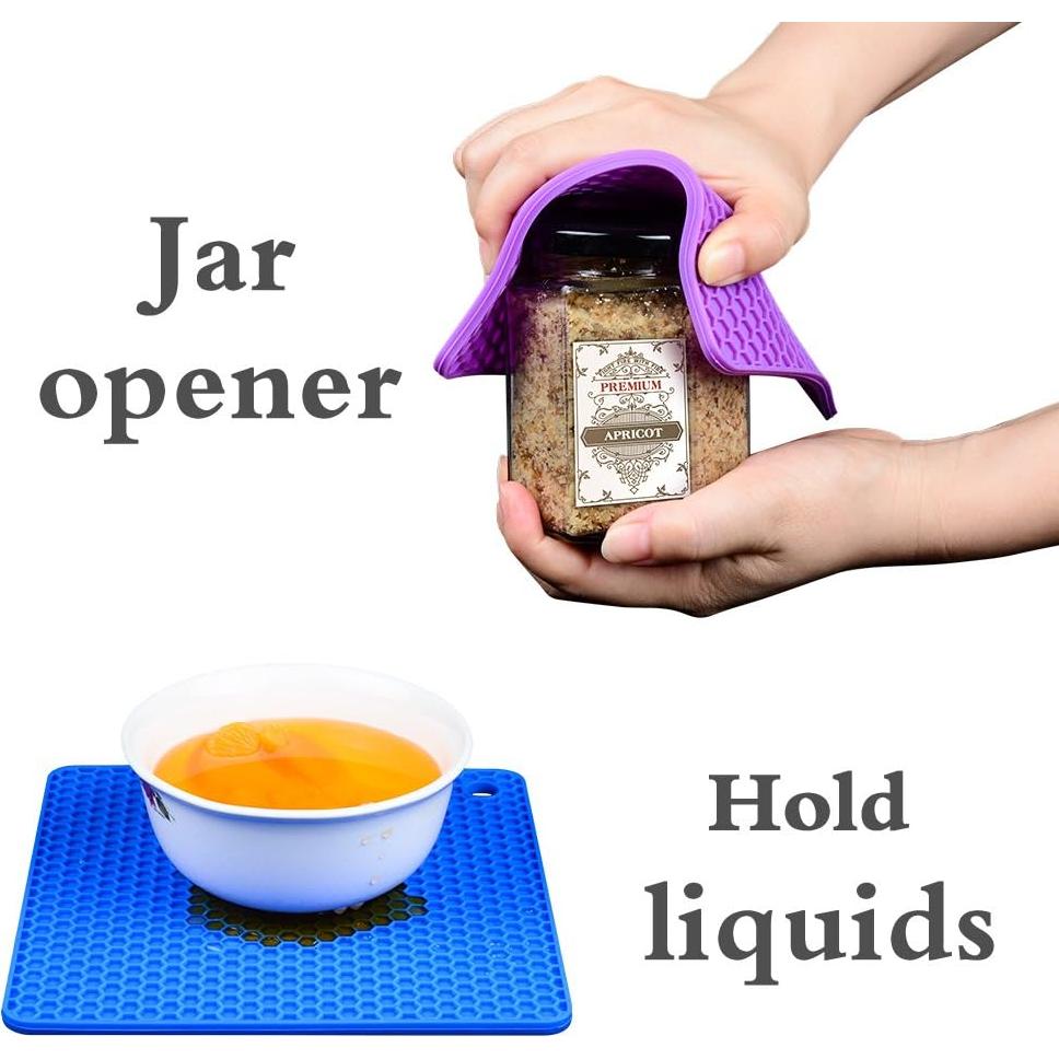 Tapetes de Silicona CAKETIME Set de 4 Antideslizantes Multicolor