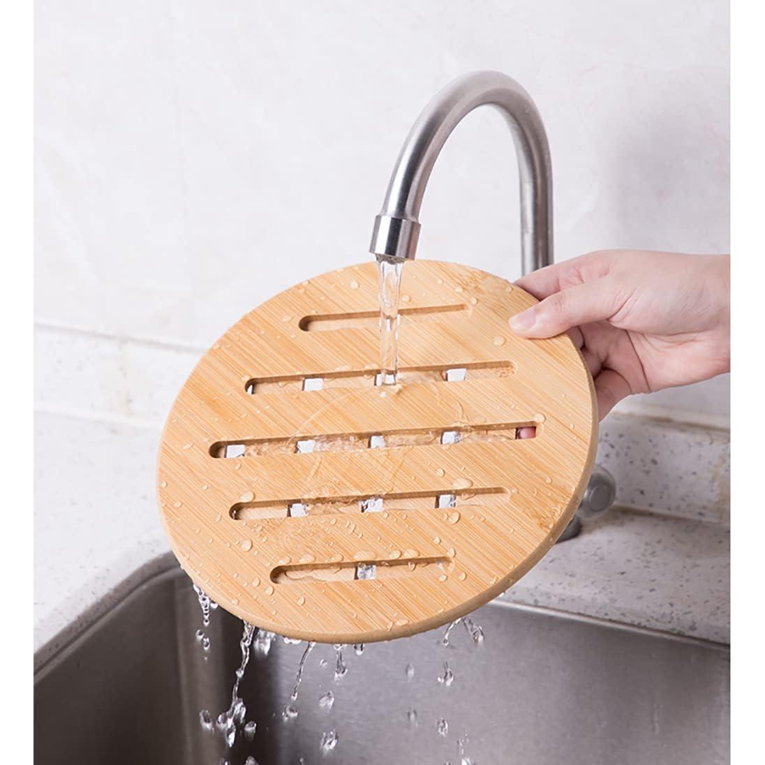 Conjunto 8 Posavasos de Bambú Lawei Antideslizantes 17.78 cm