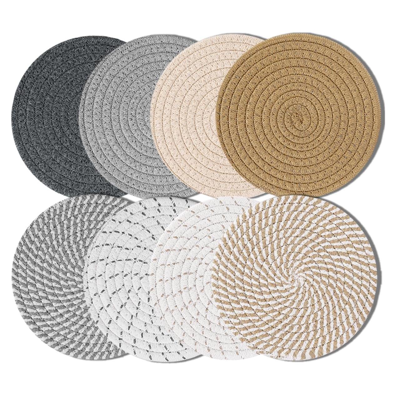 Juego de 8 Trivetes de Algodón ME.FAN 20 cm para Platos Calientes