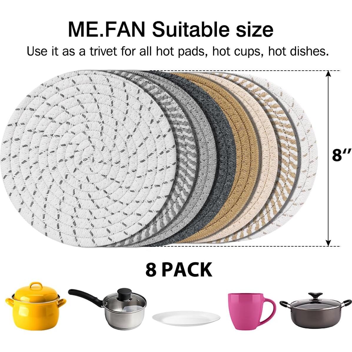 Juego de 8 Trivetes de Algodón ME.FAN 20 cm para Platos Calientes