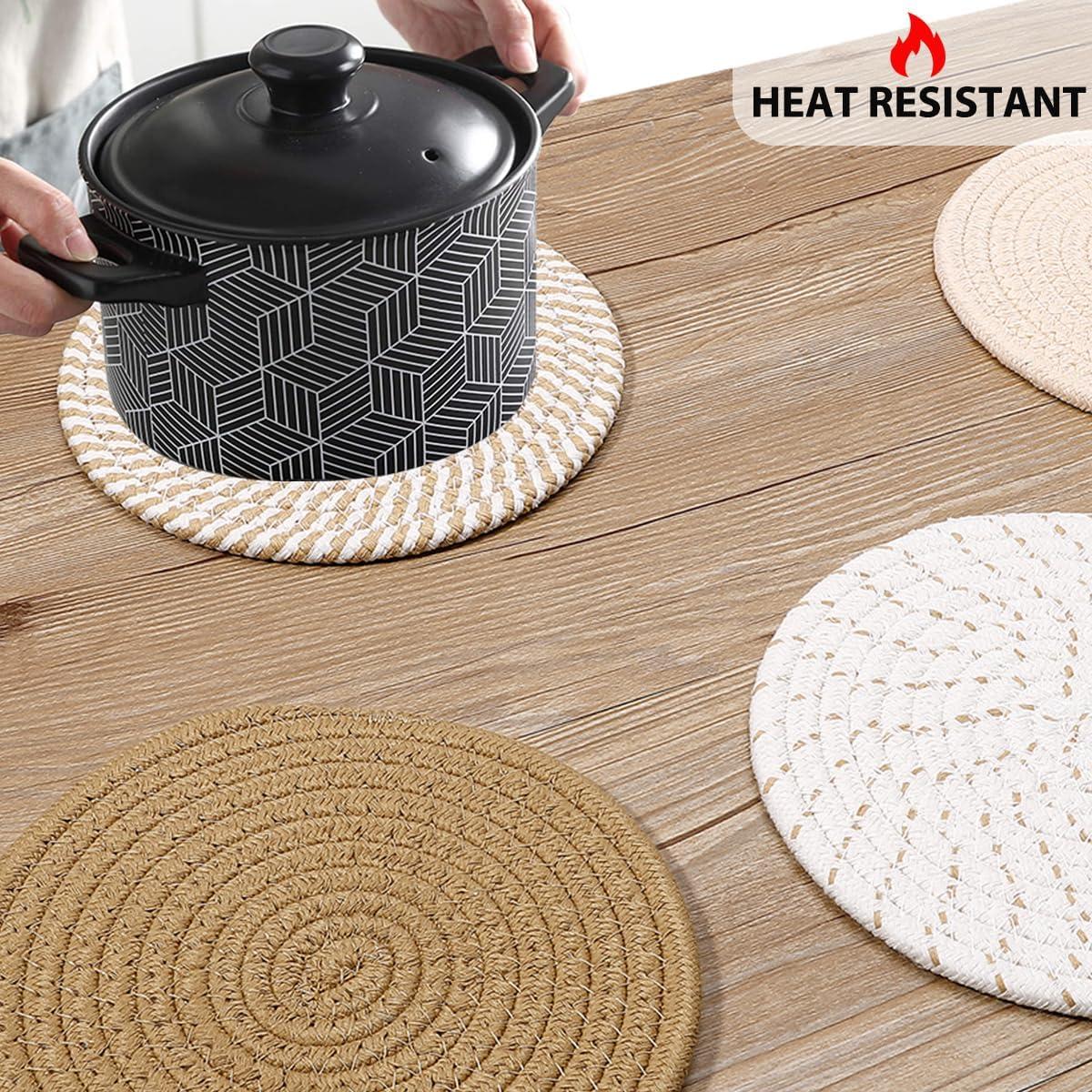 Juego de 8 Trivetes de Algodón ME.FAN 20 cm para Platos Calientes