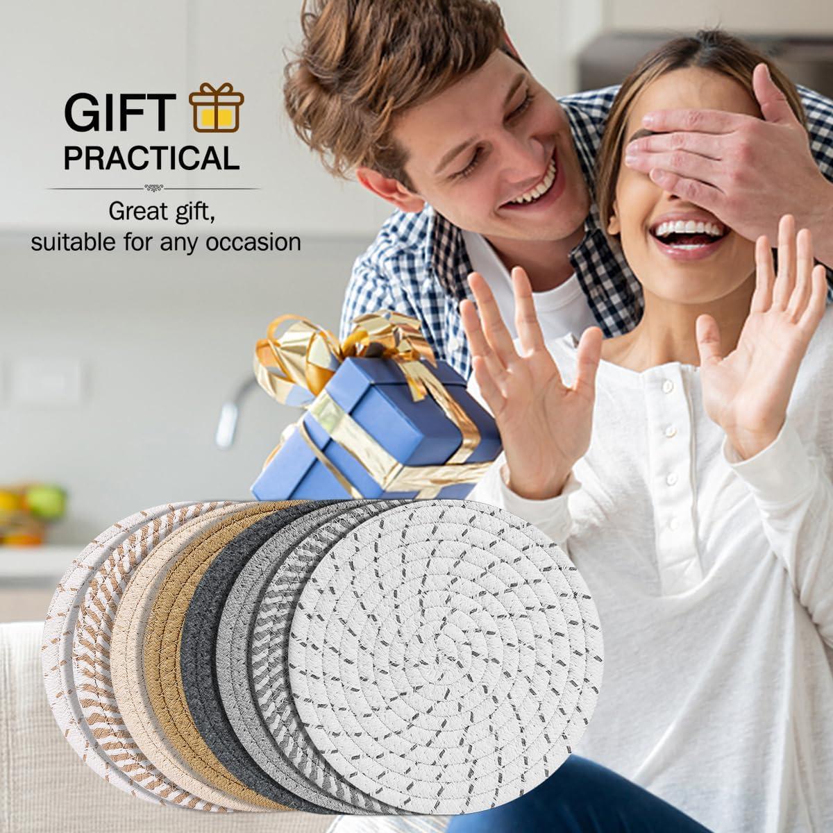 Juego de 8 Trivetes de Algodón ME.FAN 20 cm para Platos Calientes