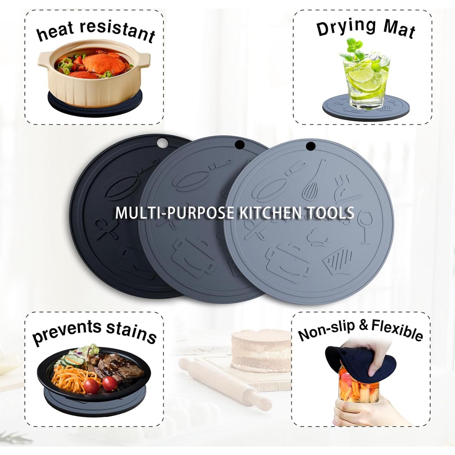 Mats de Silicona Antideslizantes AMNCML - 18 cm x 18 cm