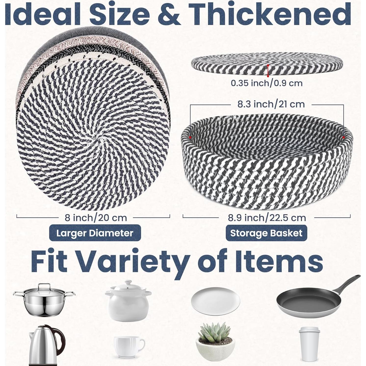 Trivetes de Cocina GravGrow 20 cm, Resistentes al Calor, 5 Pcs