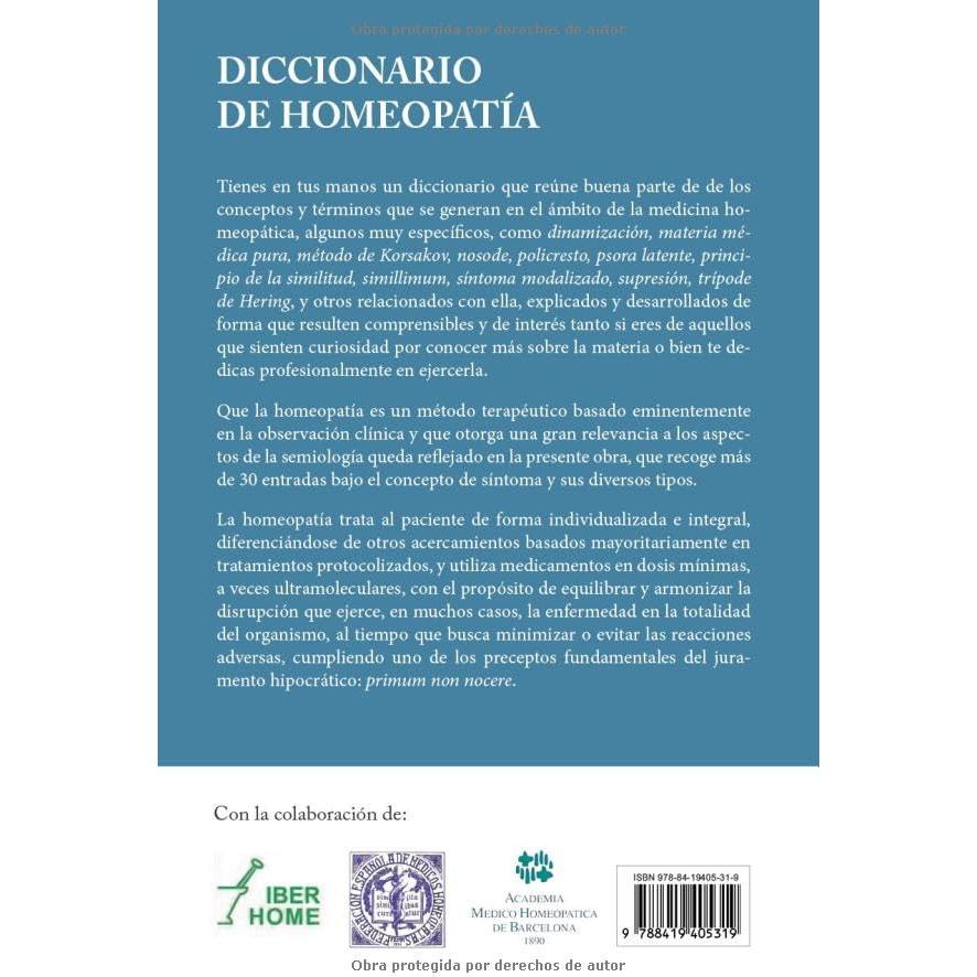 Diccionario de homeopatía: Diccionario terminológico de homeopatía y de disciplinas afines (Spanish Edition)