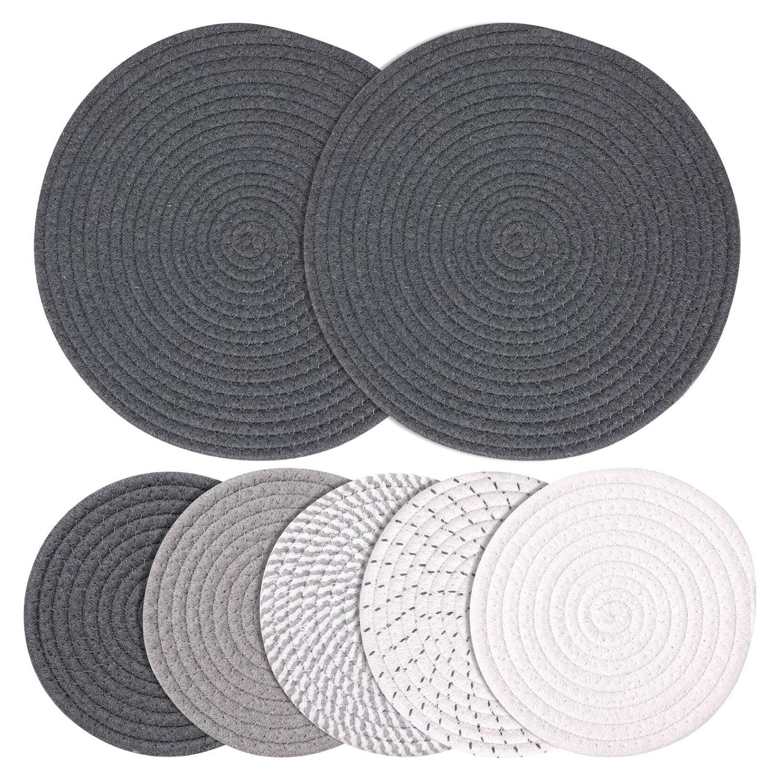 Juego de Trivetes Tejidos Billbotk 7 Piezas 30 y 18 cm Algodón