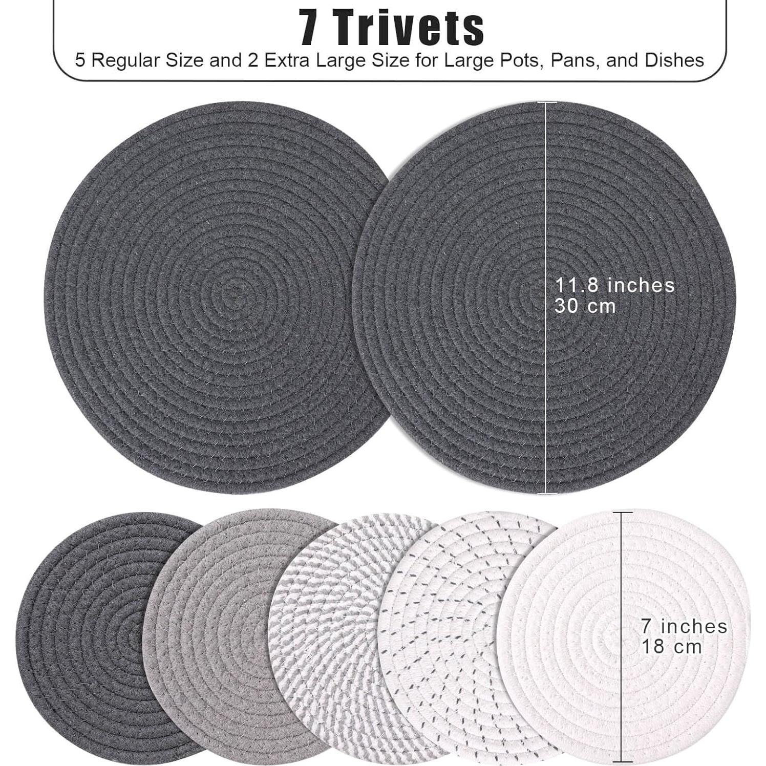 Juego de Trivetes Tejidos Billbotk 7 Piezas 30 y 18 cm Algodón