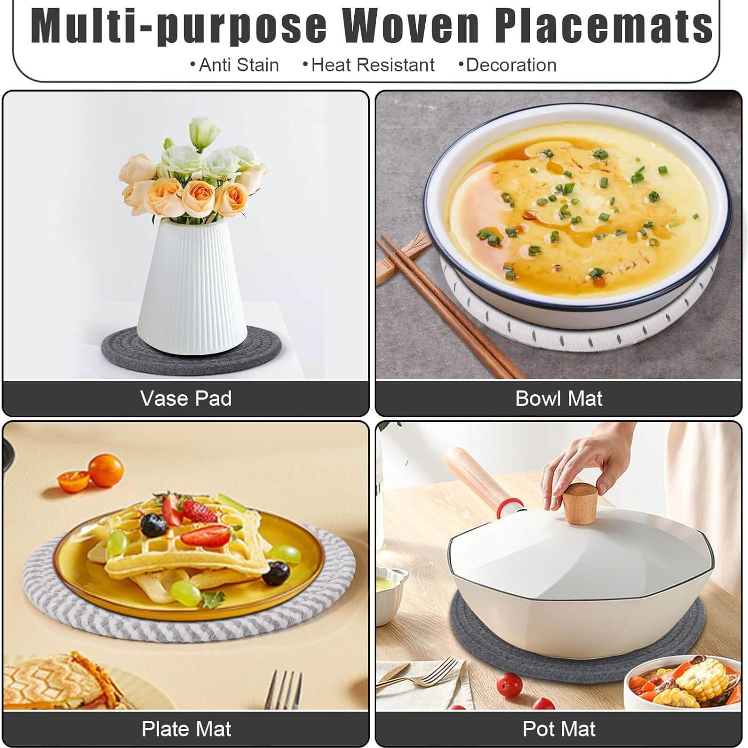 Juego de Trivetes Tejidos Billbotk 7 Piezas 30 y 18 cm Algodón