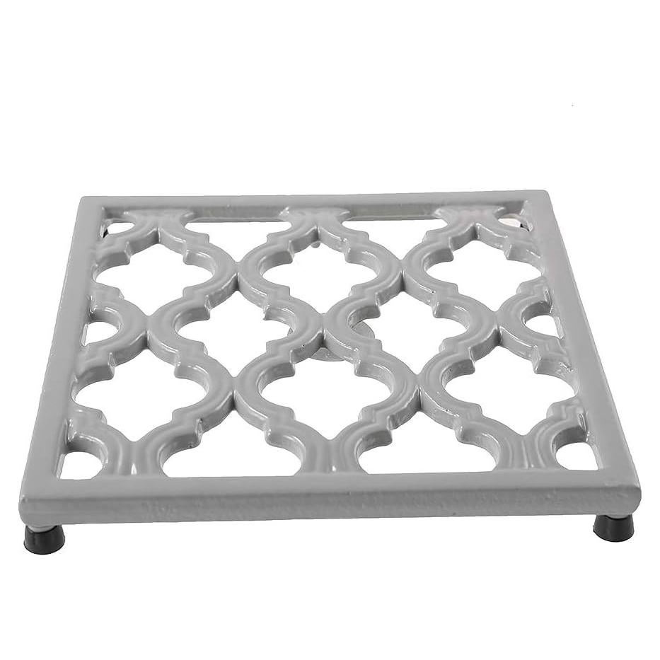 Trivet de Hierro Fundido JOGREFUL Cuadrado Gris 17.78 cm