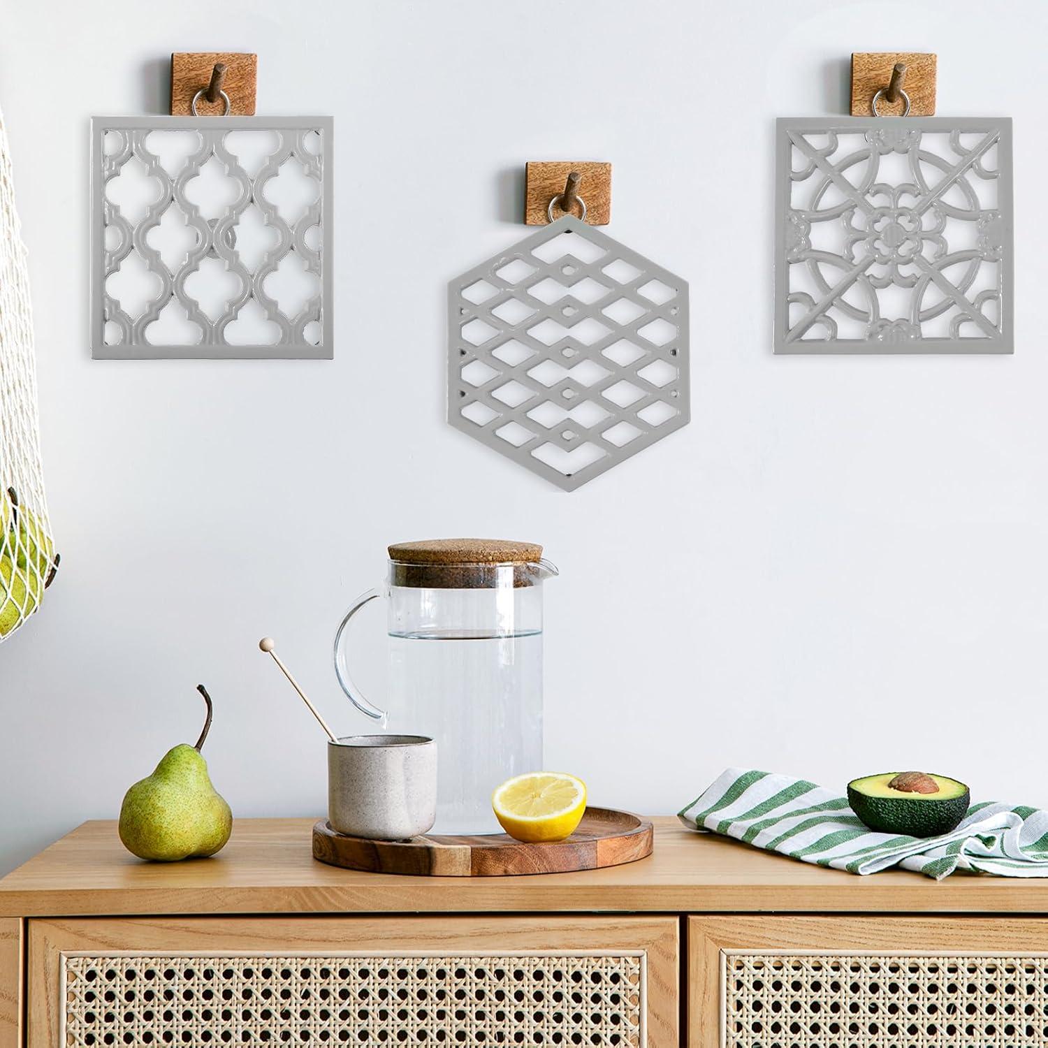 Trivet de Hierro Fundido JOGREFUL Cuadrado Gris 17.78 cm