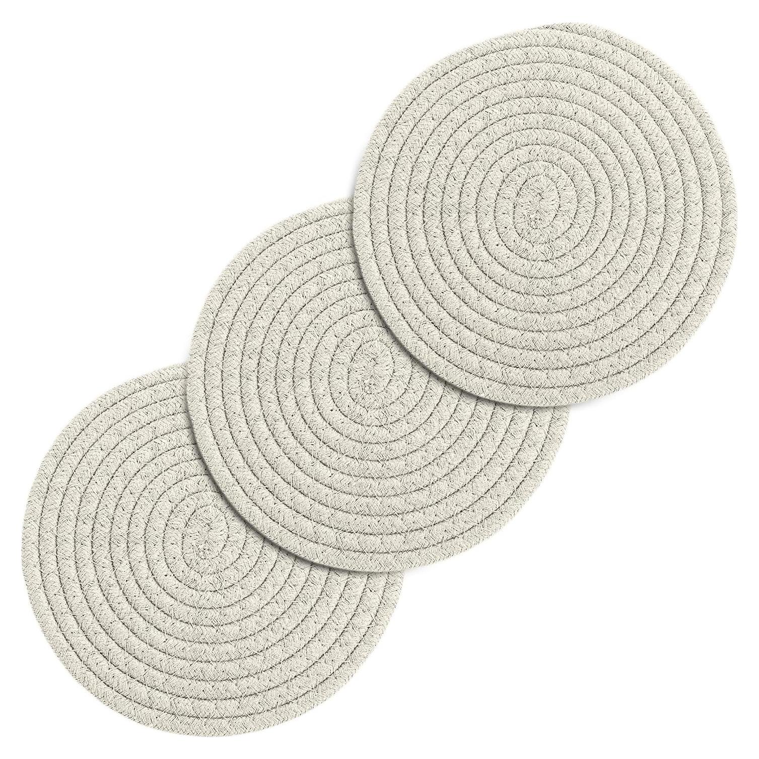 Set de 3 Trivetes Redondos Avalon Kitchen Crema 17.78 cm