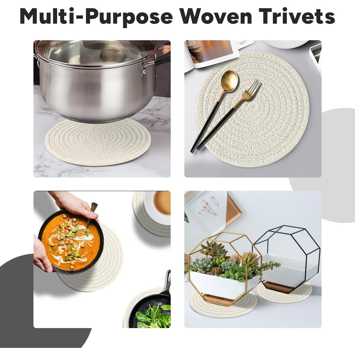 Set de 3 Trivetes Redondos Avalon Kitchen Crema 17.78 cm