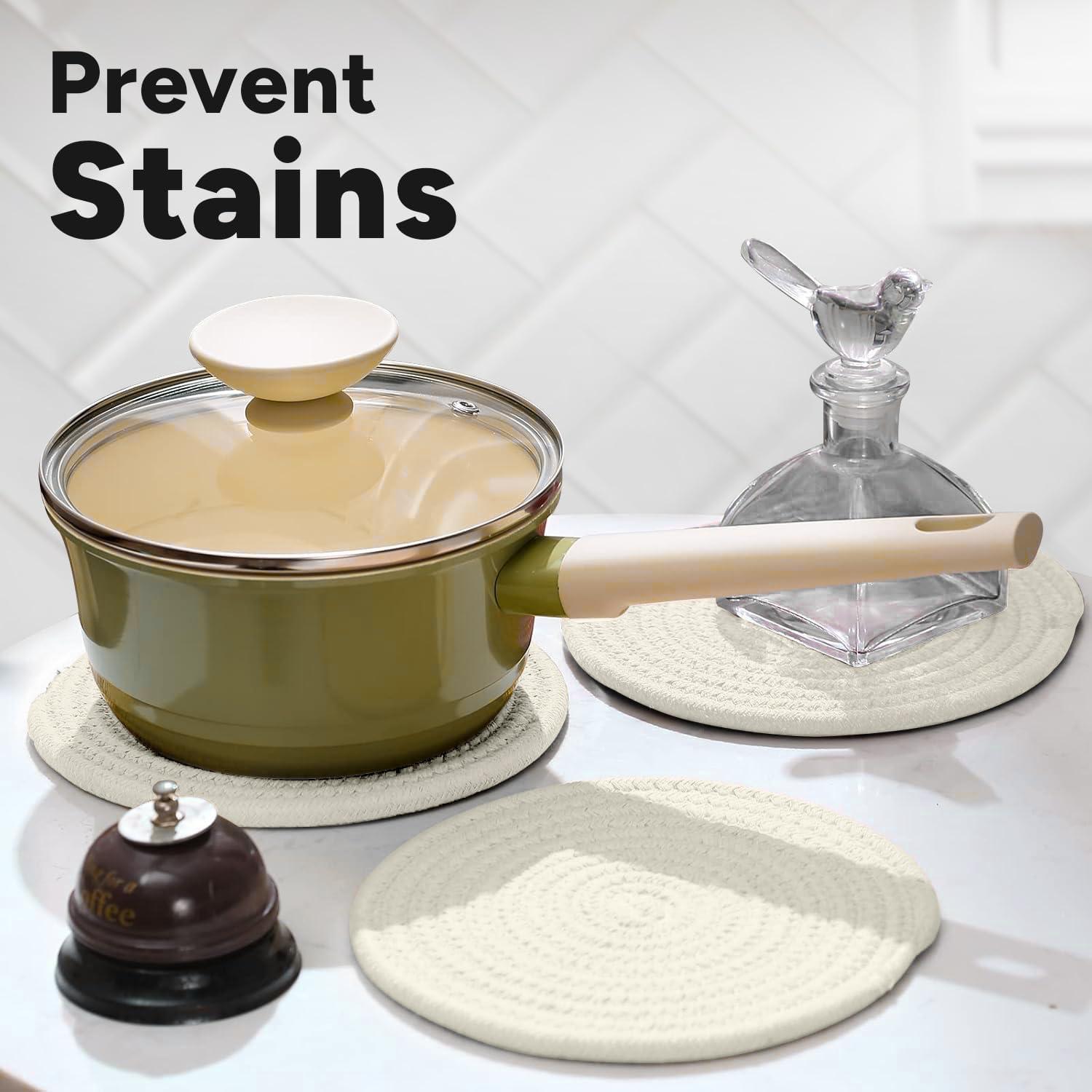 Set de 3 Trivetes Redondos Avalon Kitchen Crema 17.78 cm