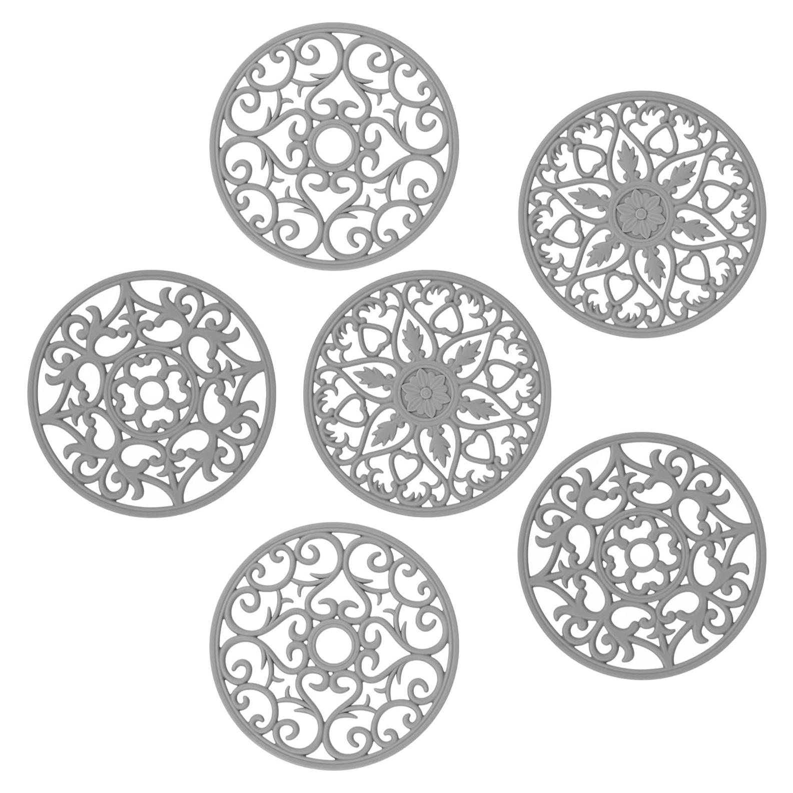 Trivetes de Silicona Smithcraft Gris - Juego de 6 Almohadillas Calientes