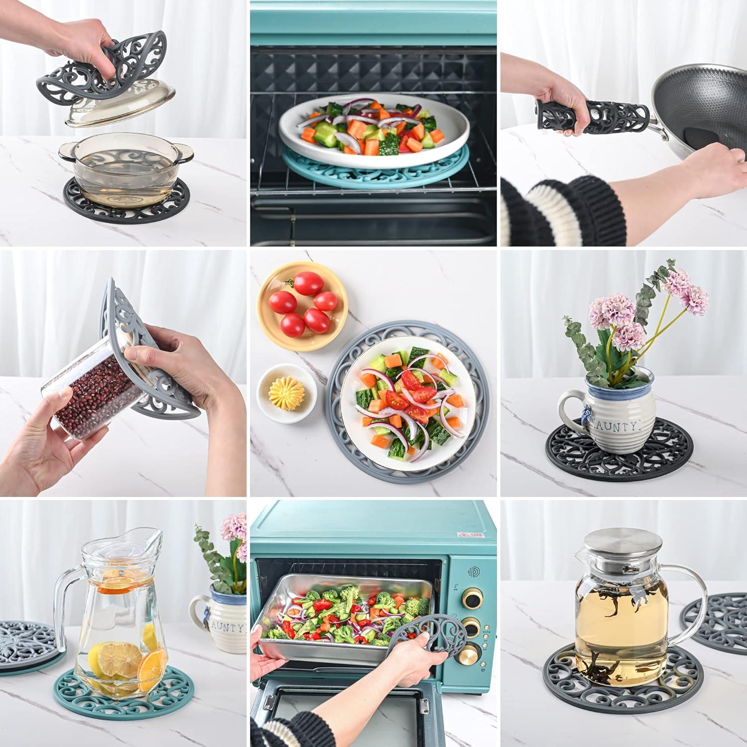 Trivetes de Silicona Smithcraft Gris - Juego de 6 Almohadillas Calientes