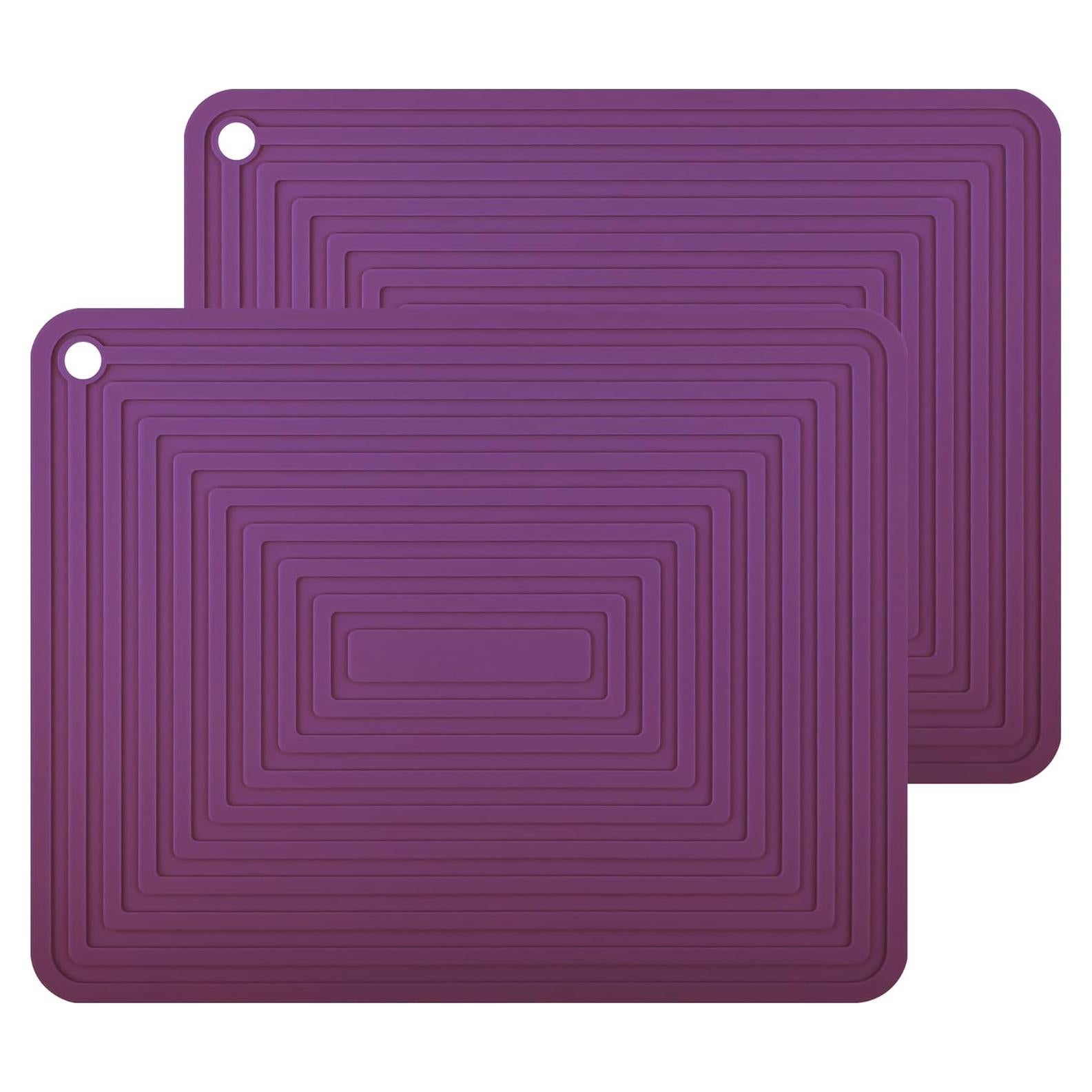 Mats de Silicona IFFMYJB 2 Piezas Morados Resistentes al Calor