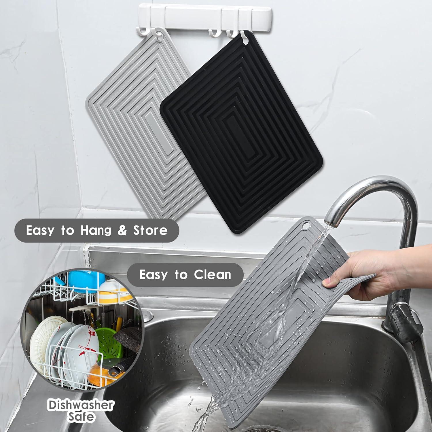 Mats de Silicona IFFMYJB 2 Piezas Morados Resistentes al Calor