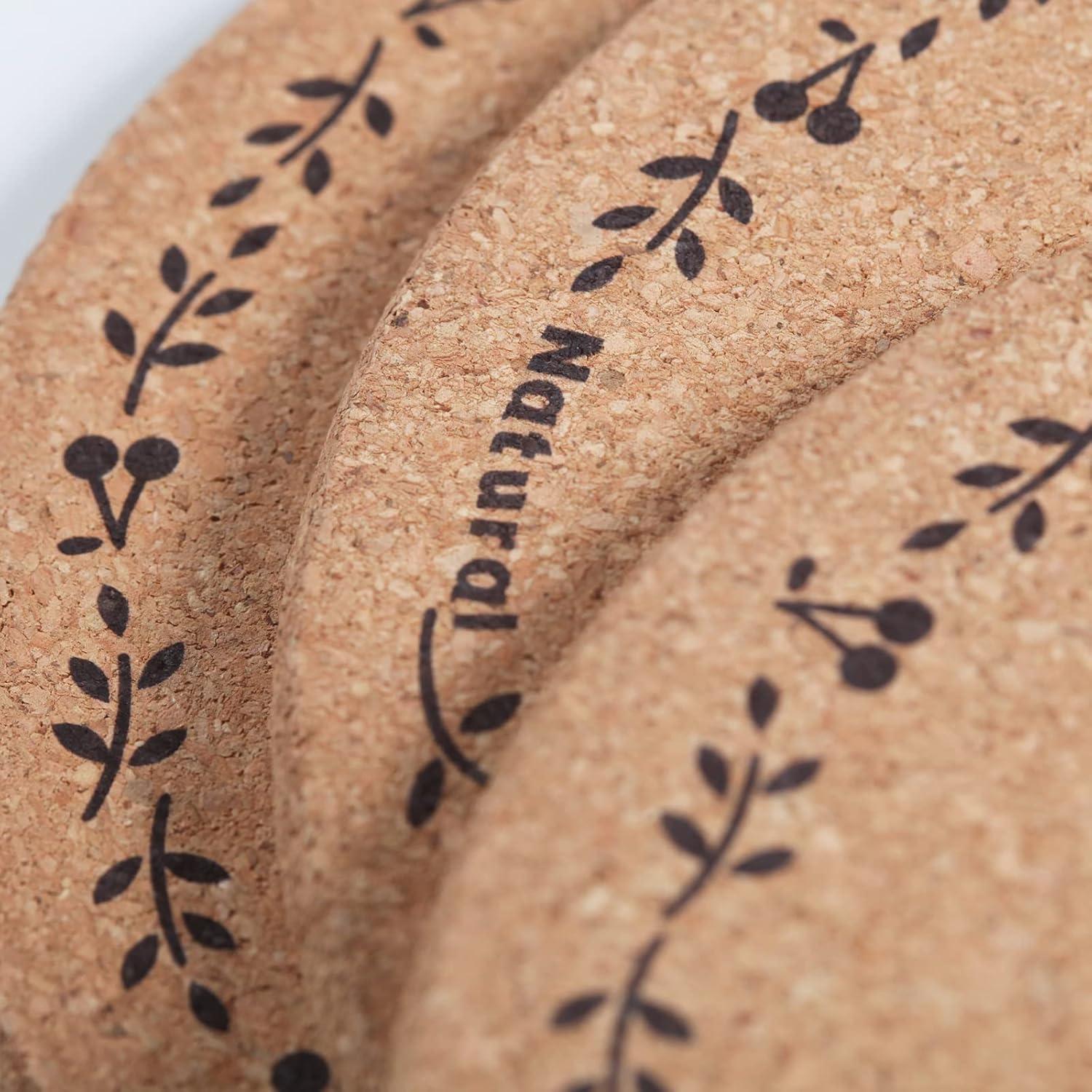 Trivetes de Corcho Redondos Ninegridisland - Set de 3 Almohadillas Térmicas