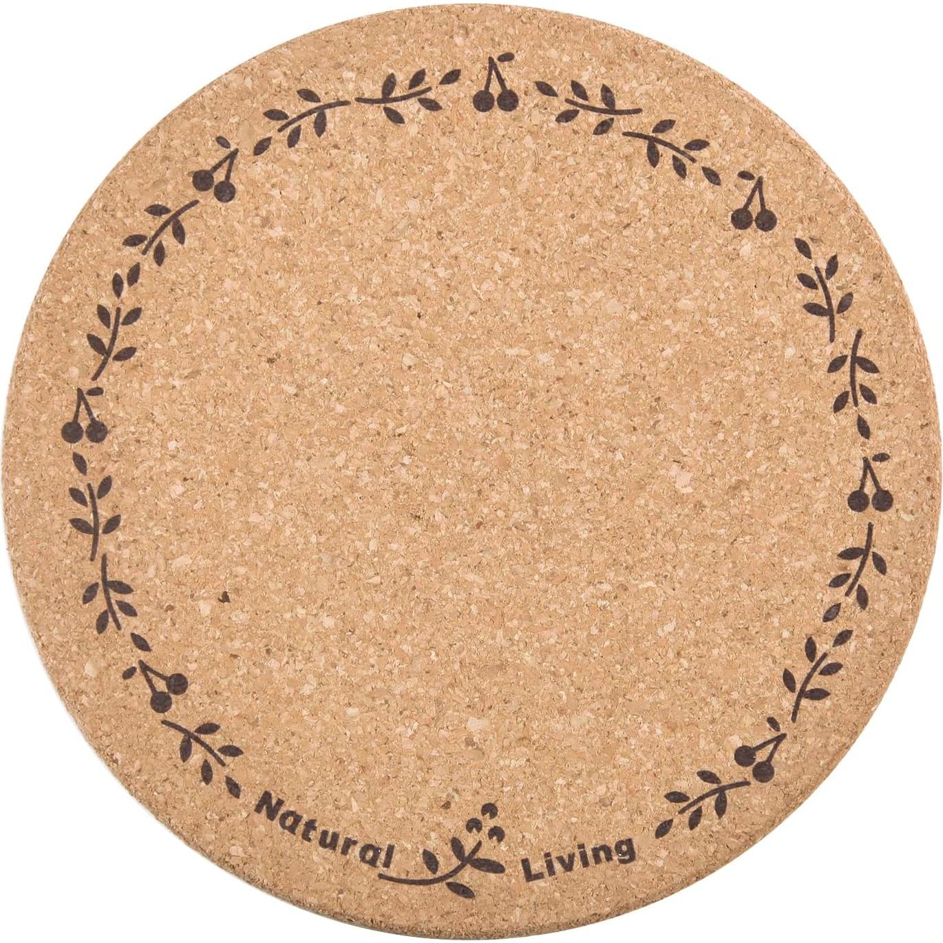 Trivetes de Corcho Redondos Ninegridisland - Set de 3 Almohadillas Térmicas